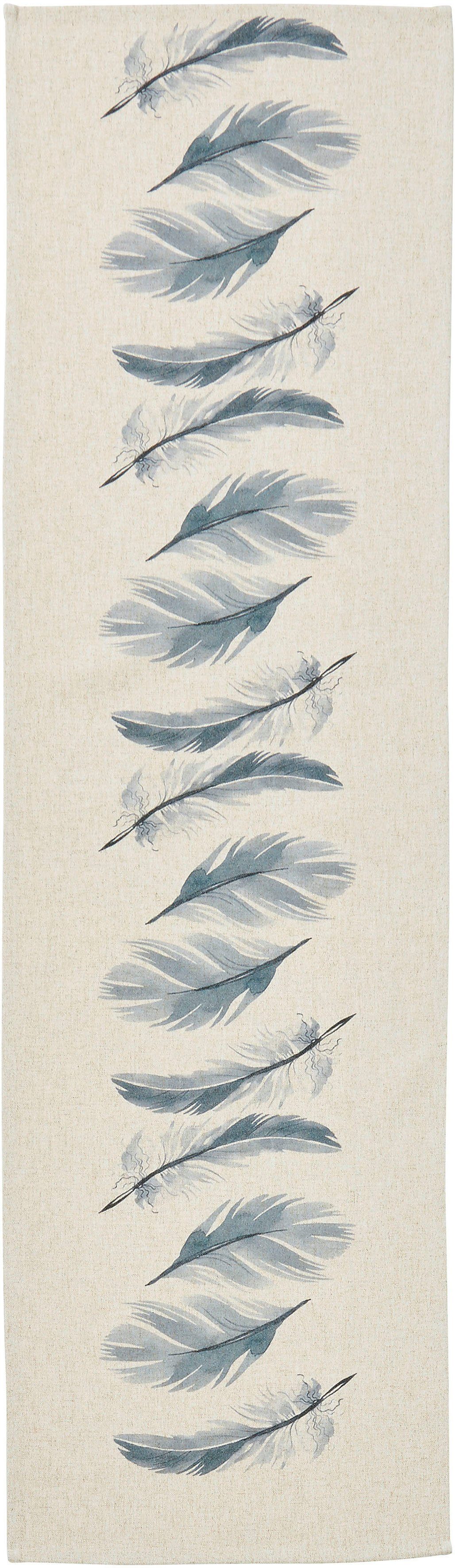 done.® Tischläufer Feathers, mit Federmotiv (1-tlg), Digitaldruck, Maße ca. 40x150 cm