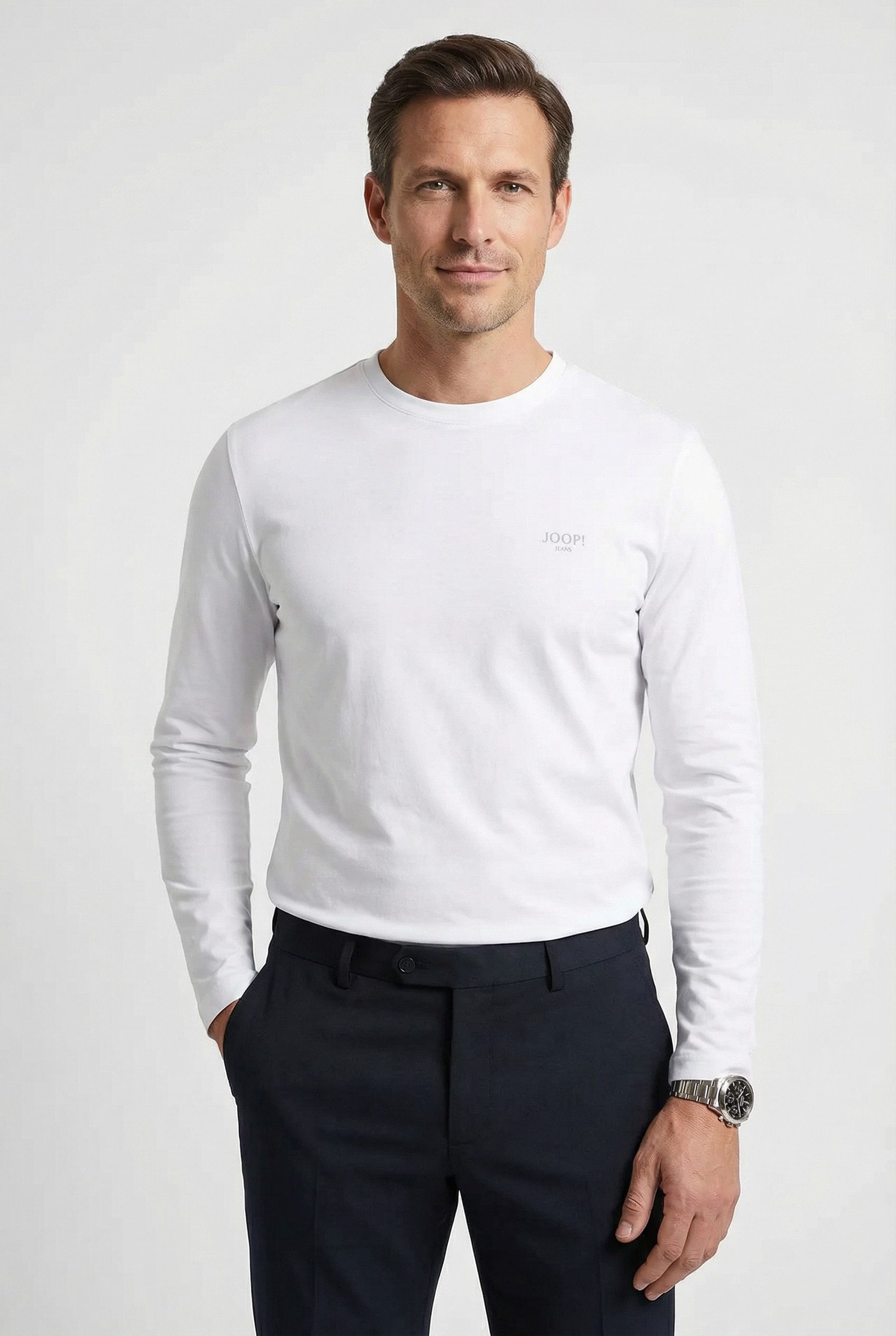 Joop Jeans Langarmshirt JJJ-33Alphis-L mit Logostickerei