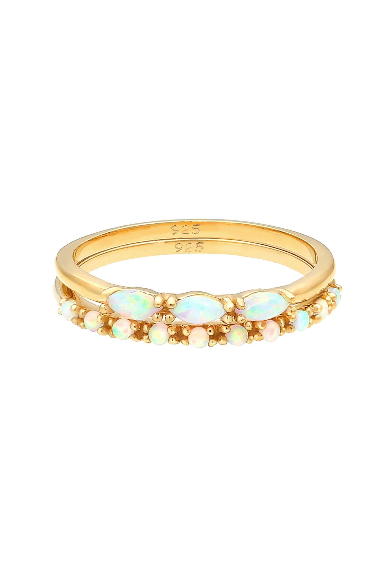 Elli Solitärring Vintage Cabochon Opal 2er-Set günstig online kaufen