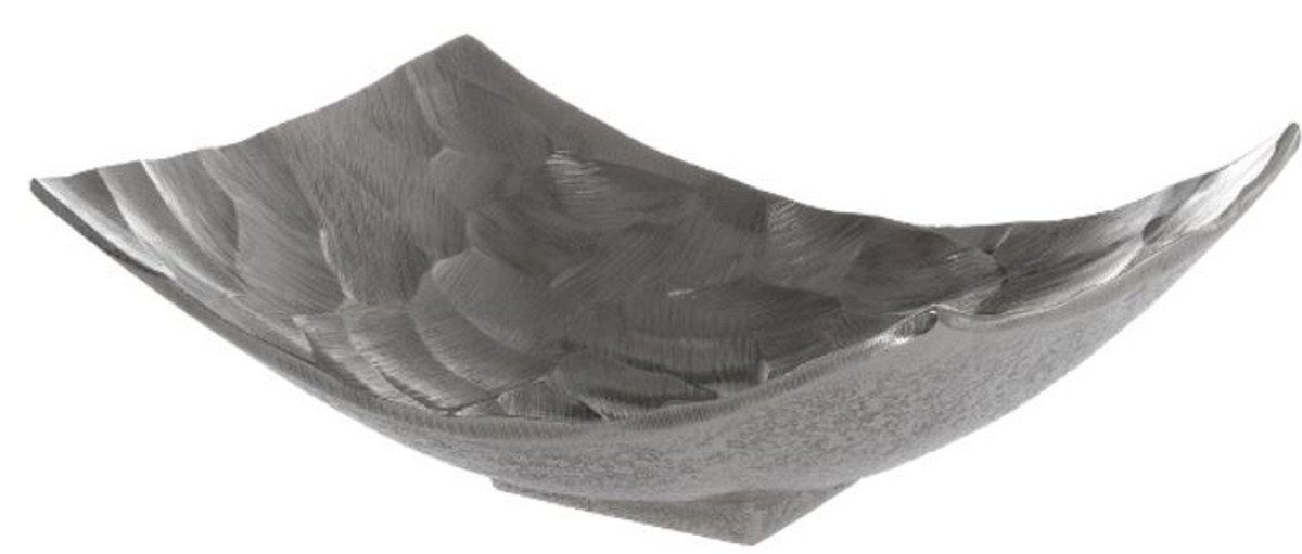 Casa Padrino Dekoobjekt Luxus Metall Obstschale Silber 28 x 21 x H. 10 cm - Luxus Deko Schale