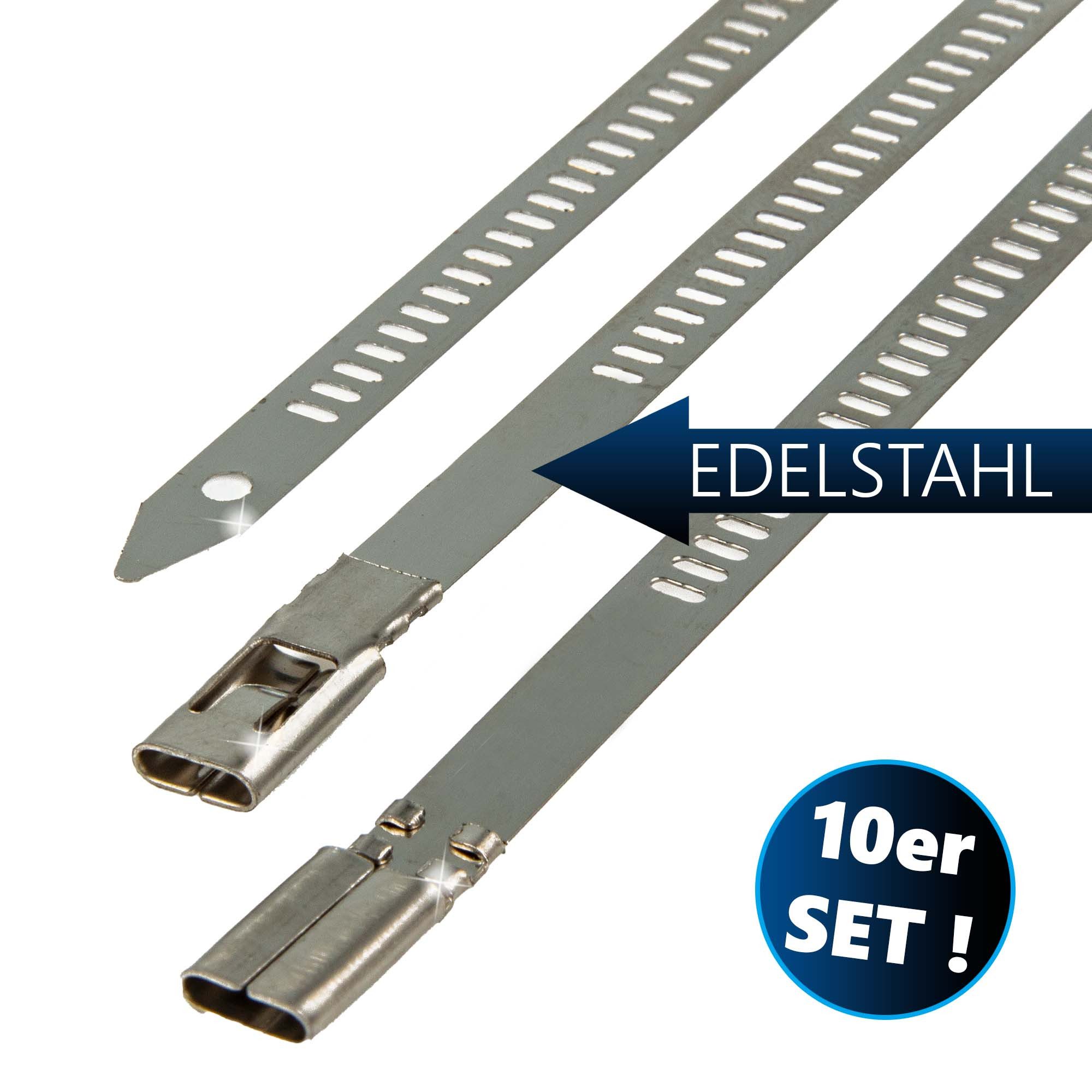 MASTERPROOF PROFESIONAL Kabelbinder Edelstahl Kabelbinder, 10-teilig, rostfrei, hitzebeständ., 200-350 mm