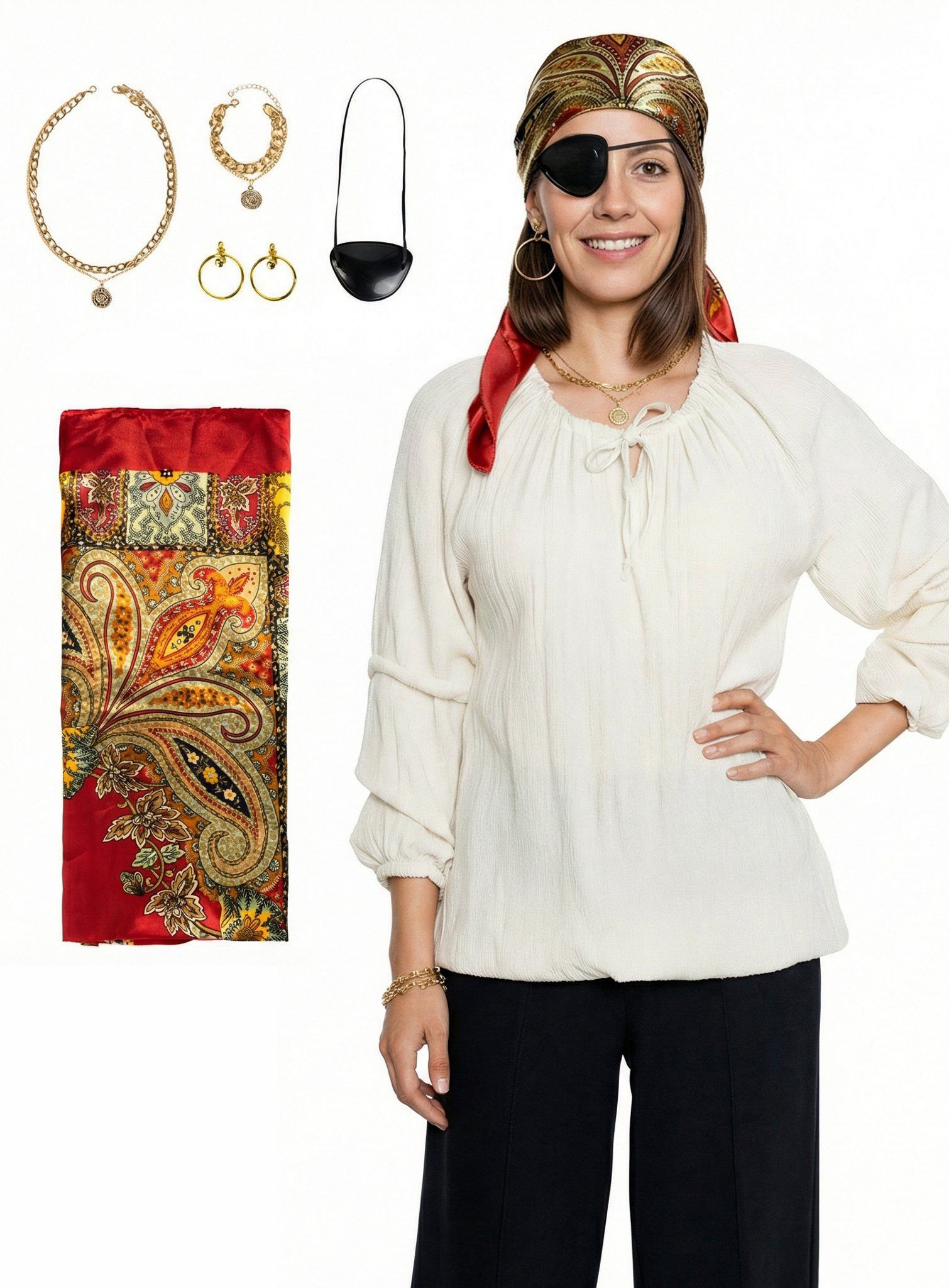 Metamorph Piraten-Kostüm Piratin Kostümset - Karneval Faschingskostüm Damen günstig online kaufen