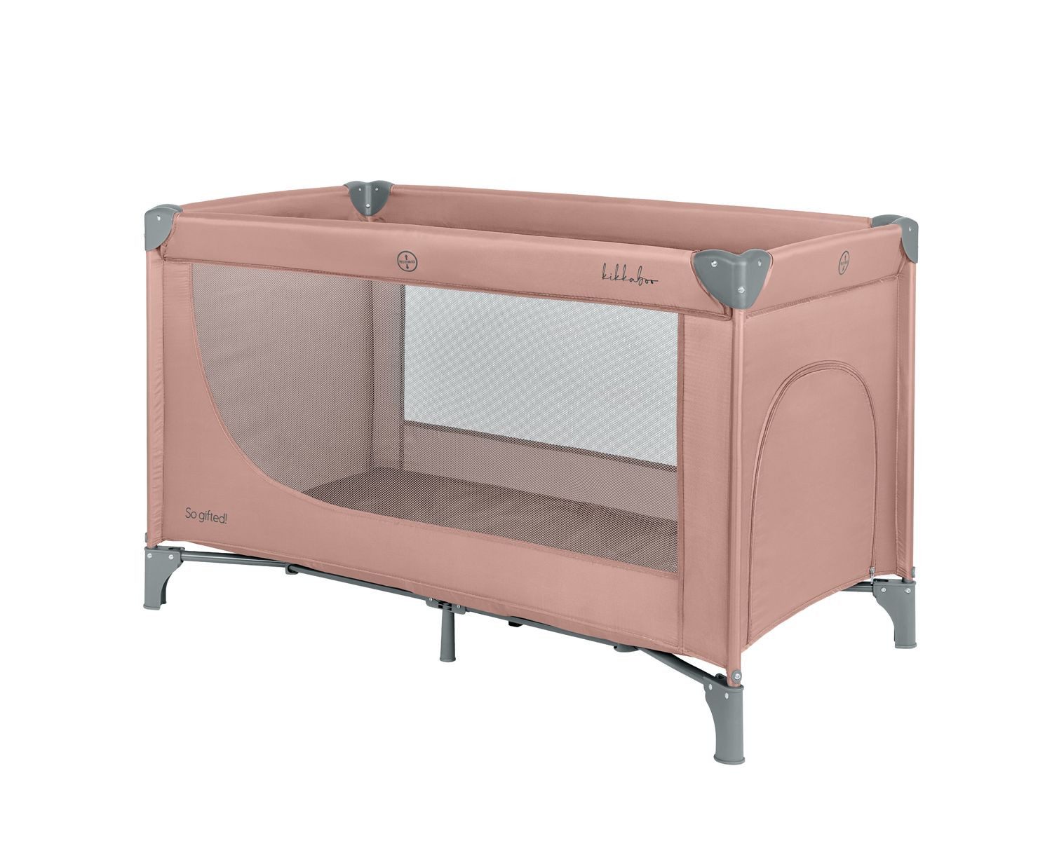 Kikkaboo Baby-Reisebett So Gifted, Seiteneingang, weiche Matratzenauflage, kompakt faltbar, Tragetasche