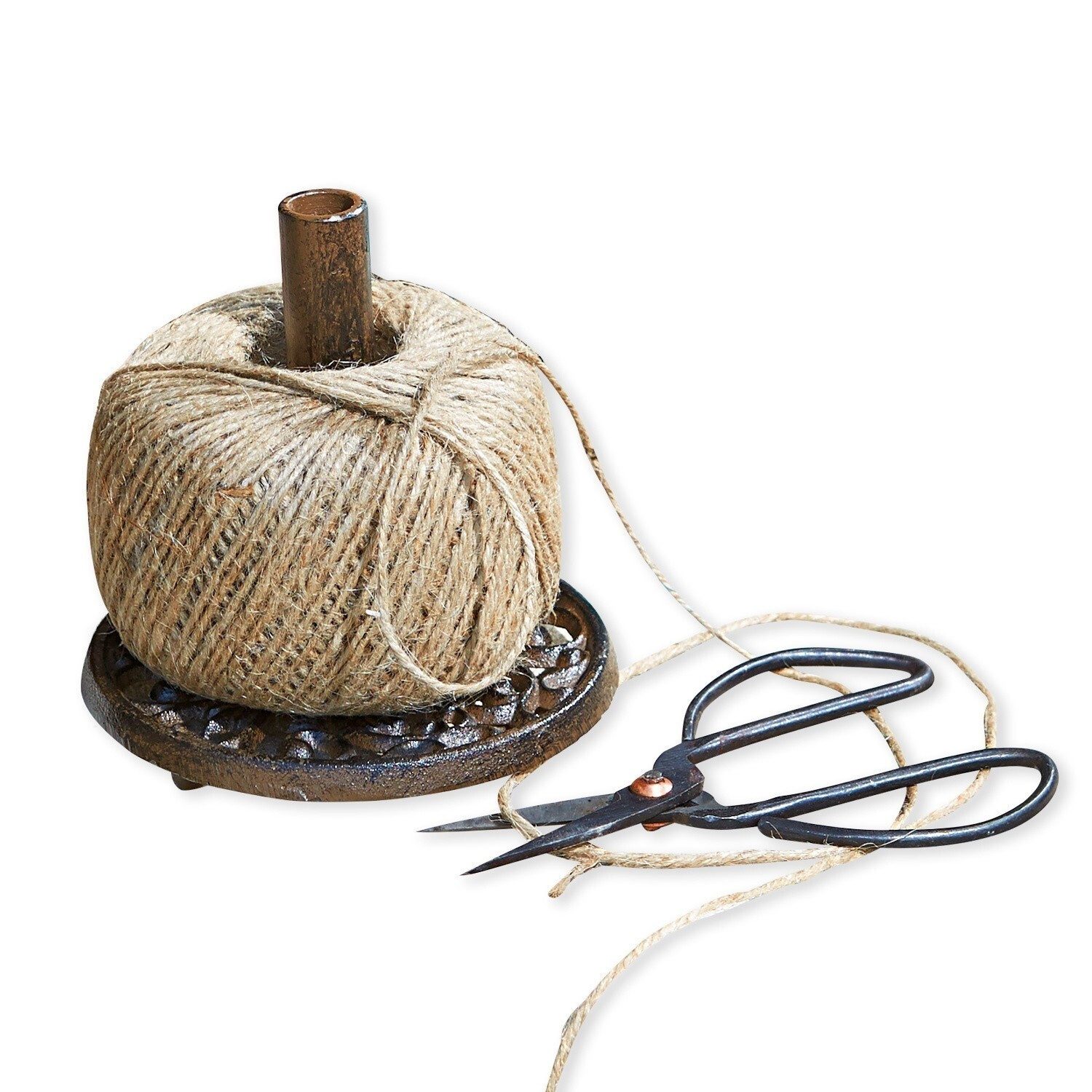 Mirabeau Gartenfigur Schnurhalter mit Schere Winsome braun