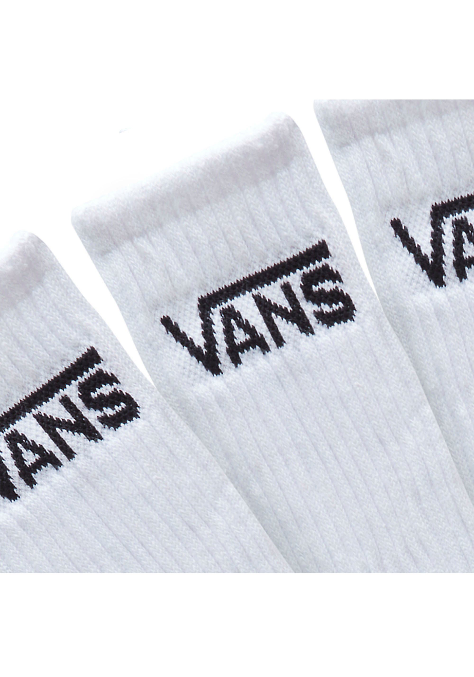 Vans Socken Classic weiß 3x Logoschriftzug (3-Paar) klassischem mit Crew