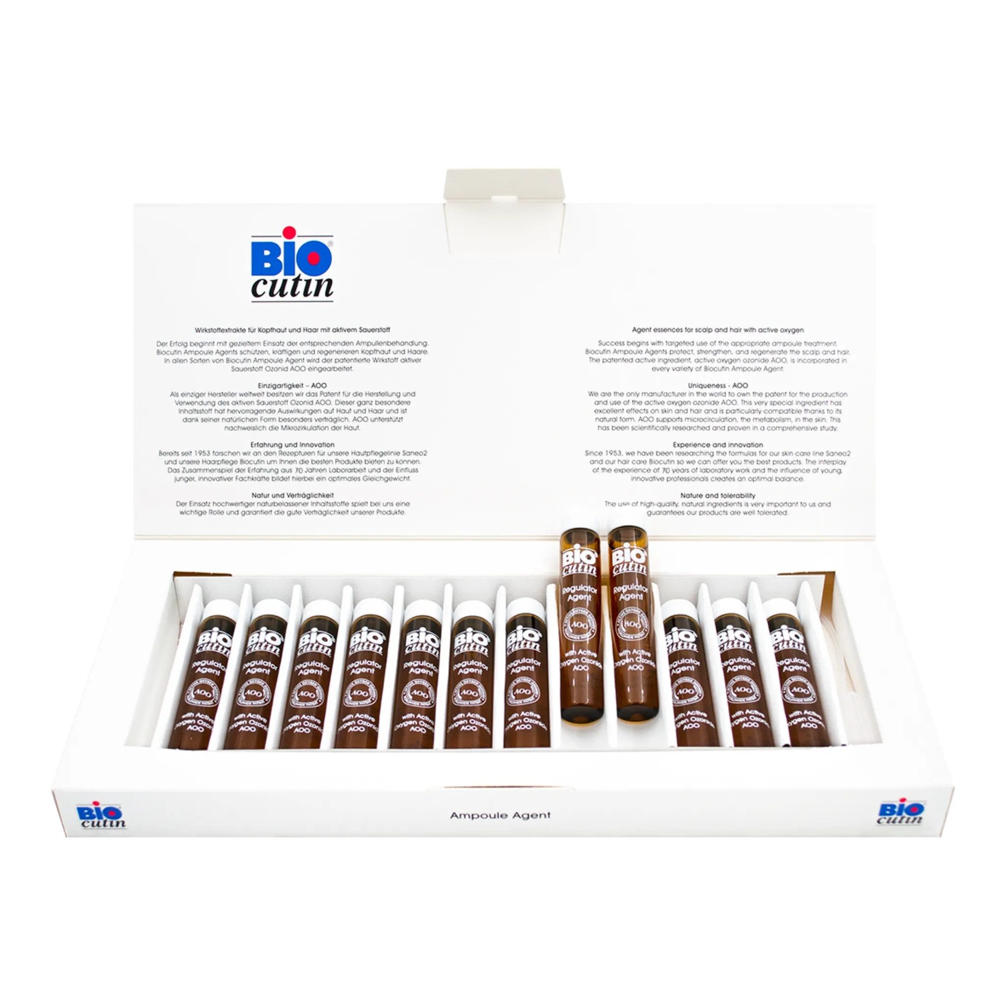 GW Nature Cosmetic Kopfhaut-Pflegeserum Biocutin® Regulator Agent 12x10 ml - Haarwachstumskur, Ohne Parabene, mit AOO, Keratin und Thymusextrakt