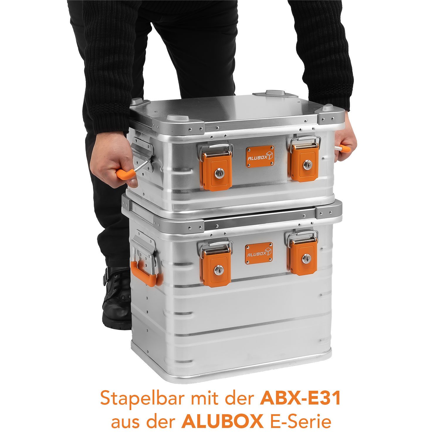 ALUBOX Kiste mit Deckel Metallkiste Spielzeugkiste Alukiste 18 Liter (Abmessungen 42 x 32 x 20 cm), 7 verschiedene Farben - stapelbar & abschließbar