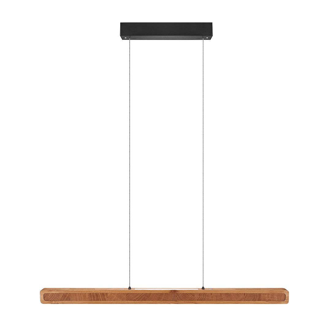 HerzBlut LED-Hängeleuchte Karl K mit Kopfholz, Alu LED-Leiste Acryl, satiniert