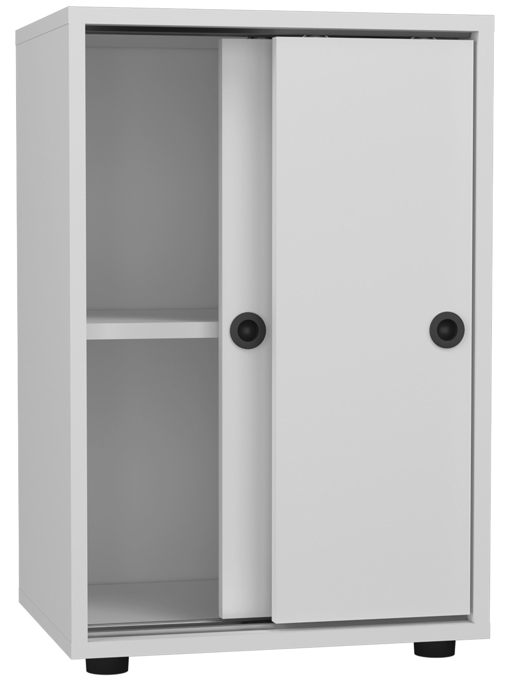 VCM Aktenschrank Büroschrank Ulas mit Schiebtüren H. 74 x B. 49 x mit 2 Fächern, Büromöbel