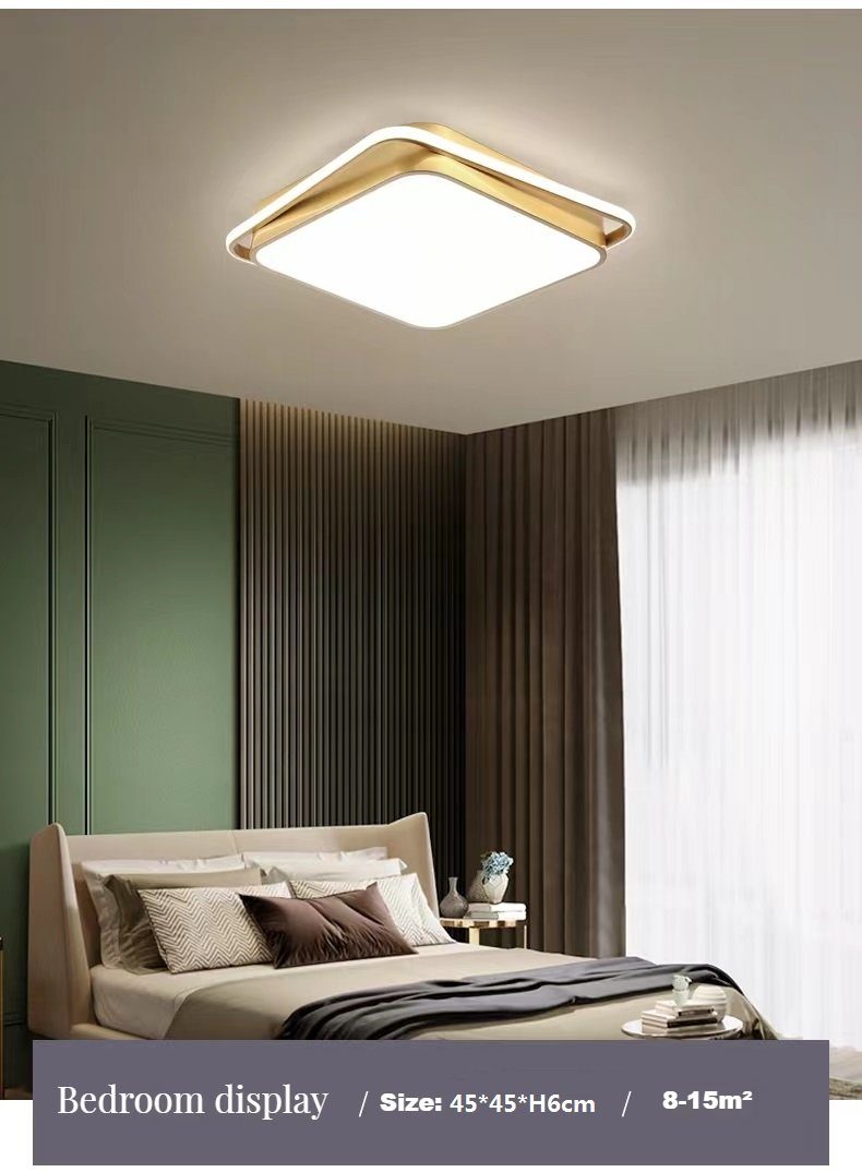 LED Wohnzimmer, integriert, LED Daskoo Deckenleuchten Gold Warmweiß/Neutralweiß/Kaltweiß, mit LED Fernbedienung Quadrat 37W Deckenleuchte Deckenlampe Moderne fest