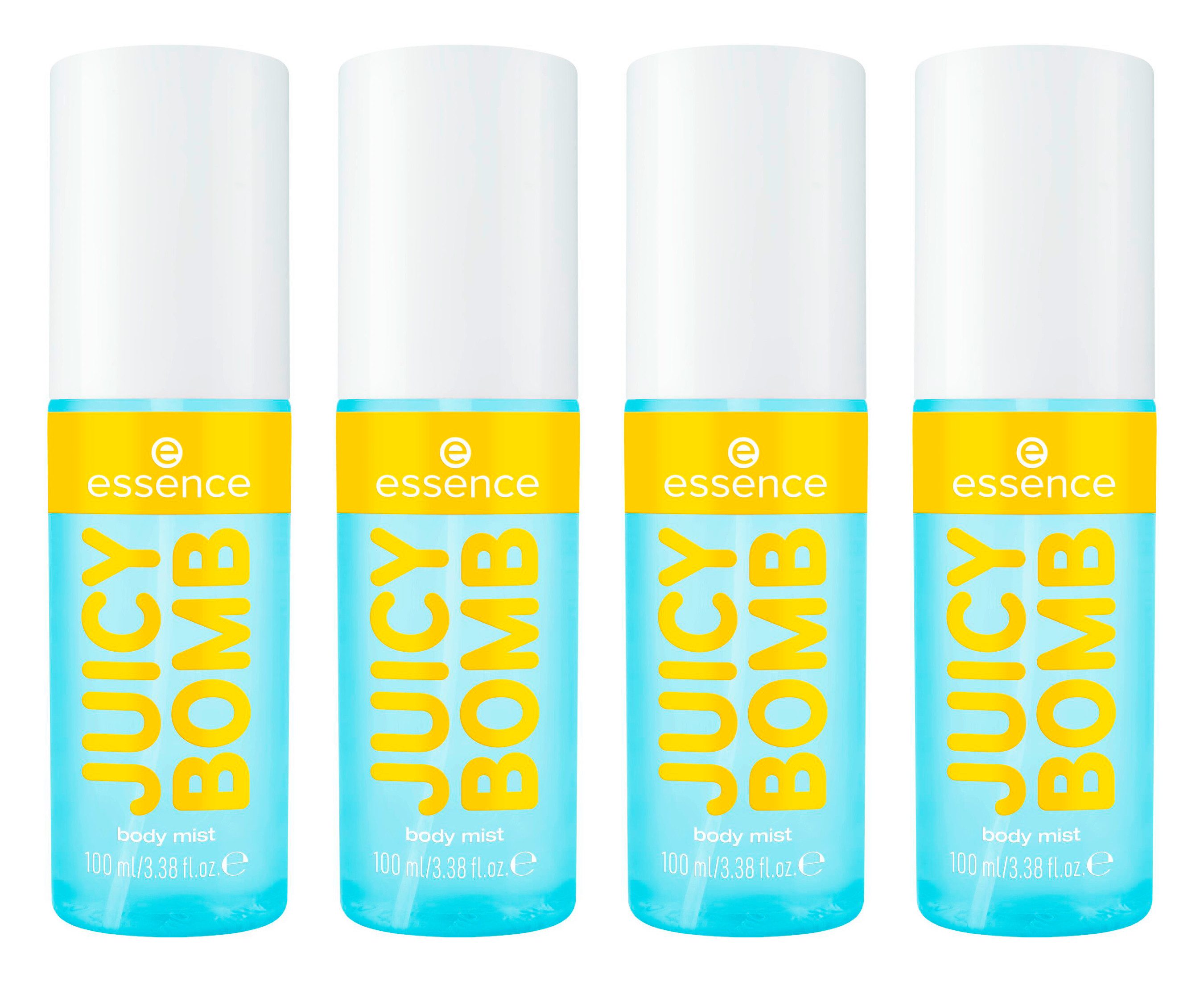 Essence Gesichts- und Körperspray JUICY BOMB sweet drop body mist, 4-tlg., Körperspray für einen langanhaltenden Wohlfühlduft