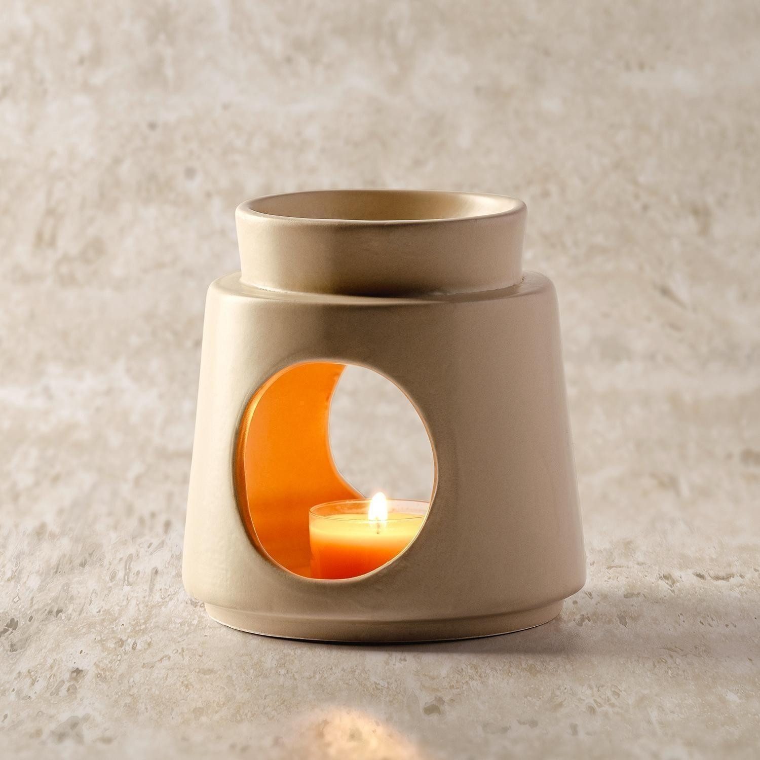 LEONARDO Duftlampe SILENZIO, H 11,3 cm, Keramik, Beige, (1 St), für Teelichter geeignet, ideal für Duftöle und Duftwachs