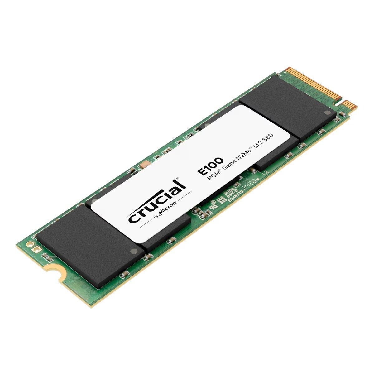 Crucial E100 1TB NVMe SSD Gen4 M.2 1000GB interne SSD (1 TB) M.2" 5000 MB/S Lesegeschwindigkeit, 4500 MB/S Schreibgeschwindigkeit, SLC Cache, ECC, Thermal Protection, TRIM, NVMe Gen4