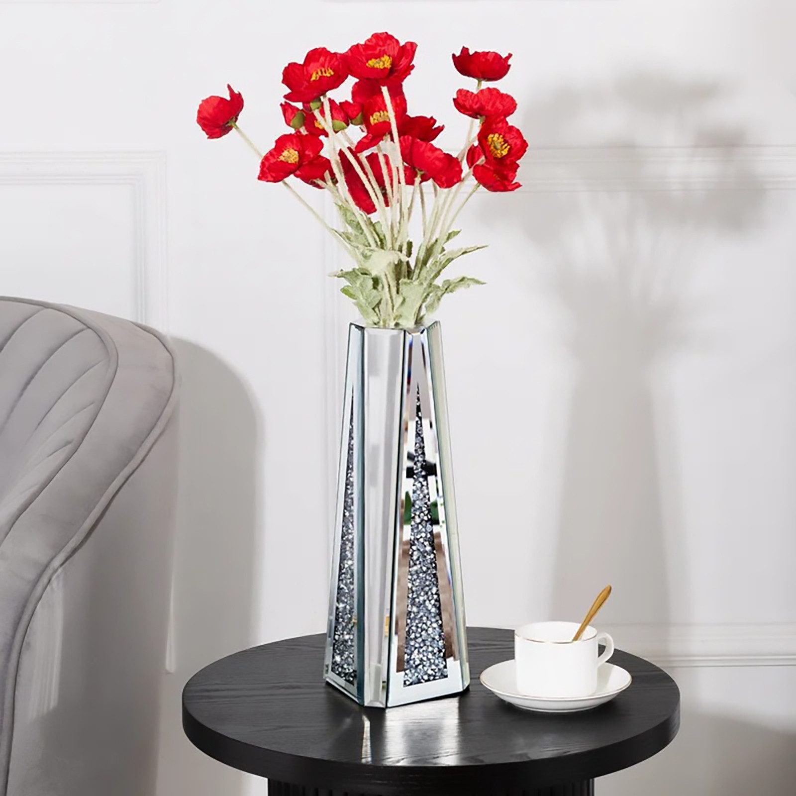Yorbay Dekovase Kristallspiegel-Vase mit Diamant-Effekt (33x11x11 günstig online kaufen