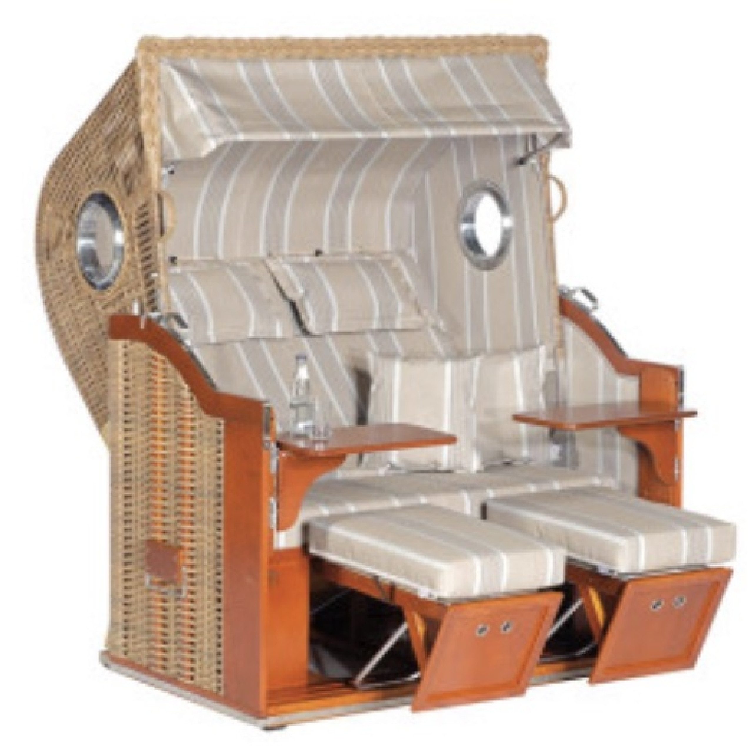 SonnenPartner Strandkorb Sonnenpartner Strandkorb Classic 2-Sitzer Liegemodell mit seitlichen