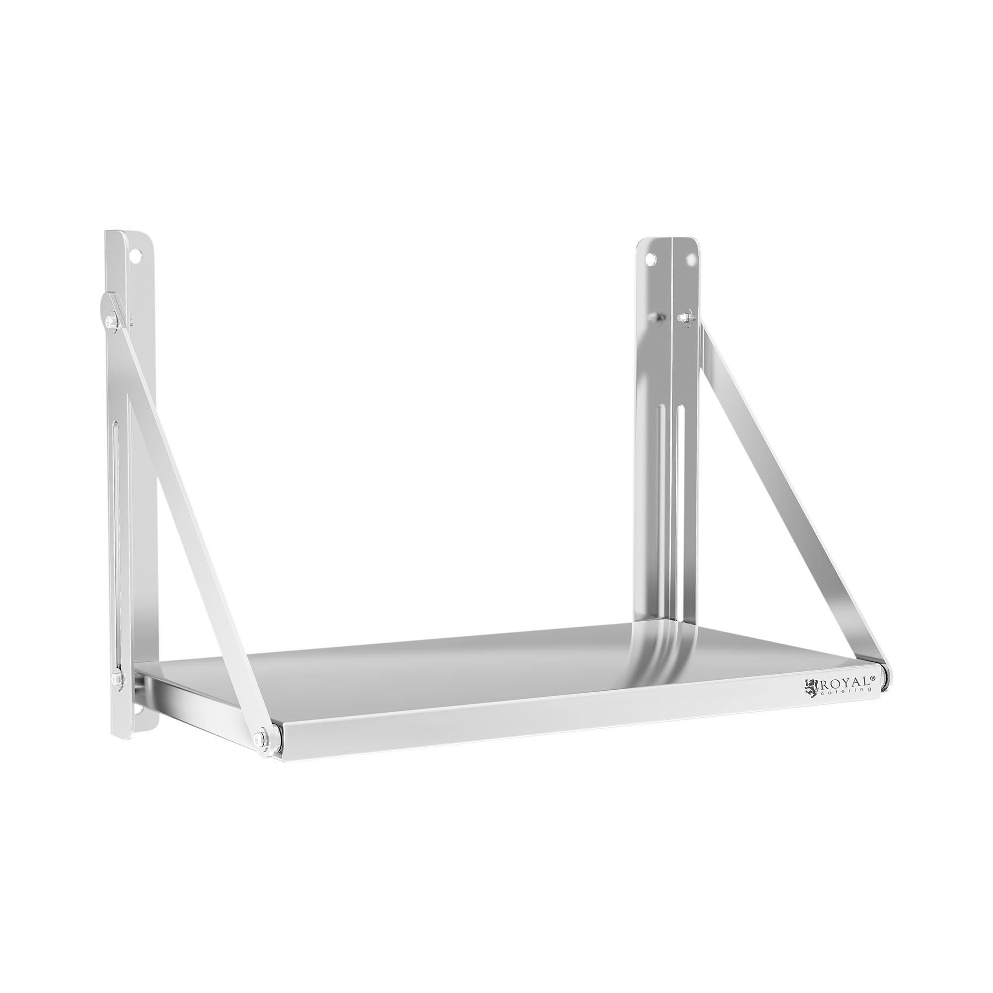 Royal Catering Hängeregal Wandbord klappbar 40 kg Wandregal 60 x 30 cm Edelstahl Küchenregal, verschiedene Größen