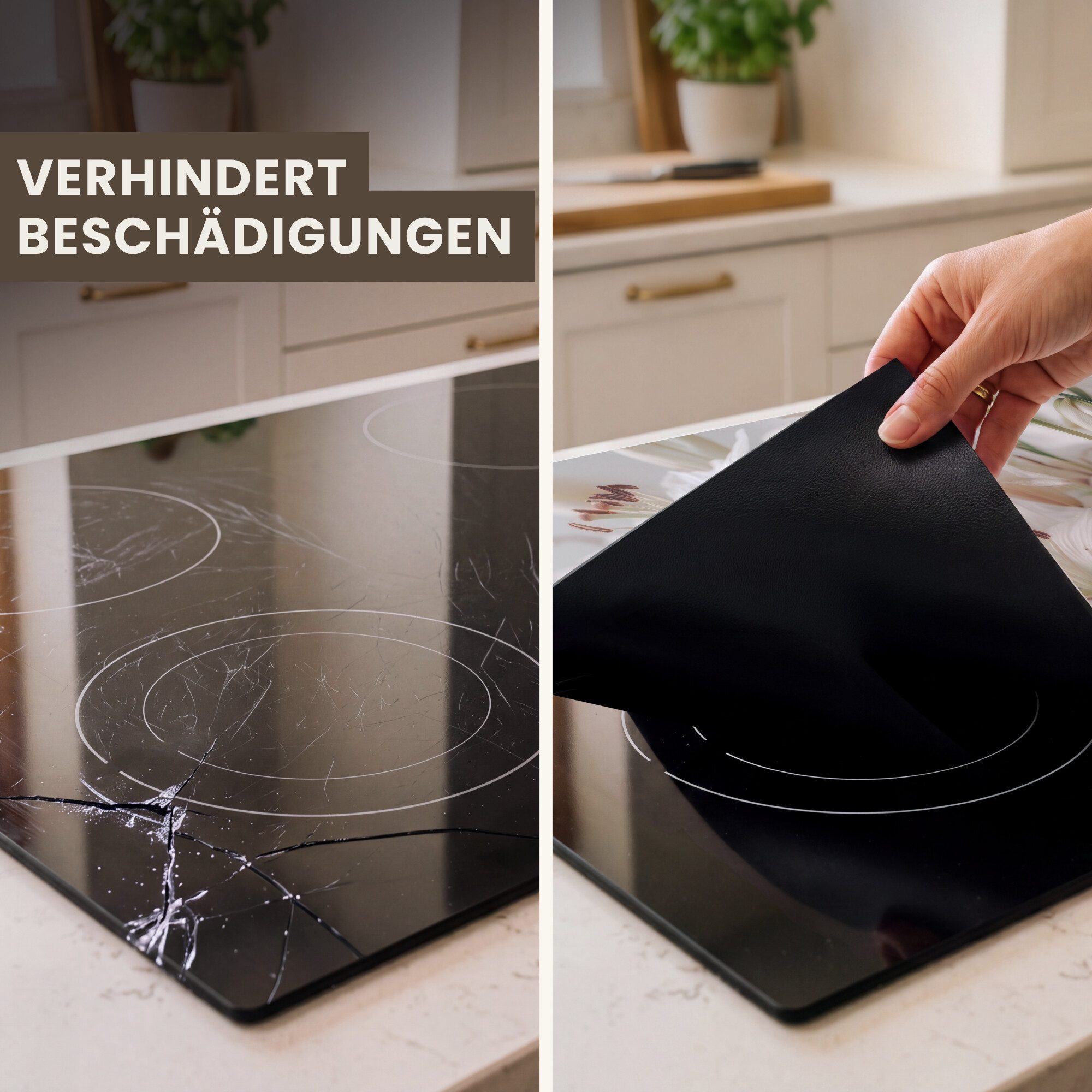 MuchoWow Herd-Abdeckplatte Lilien - Boekte - Weiß - Staubgefäße, Vinyl, (1 tlg), Küche Herdabdeckung Ceranfeld Induktionsfeld Vinyl, 60x60 cm – Bild 3 von 5