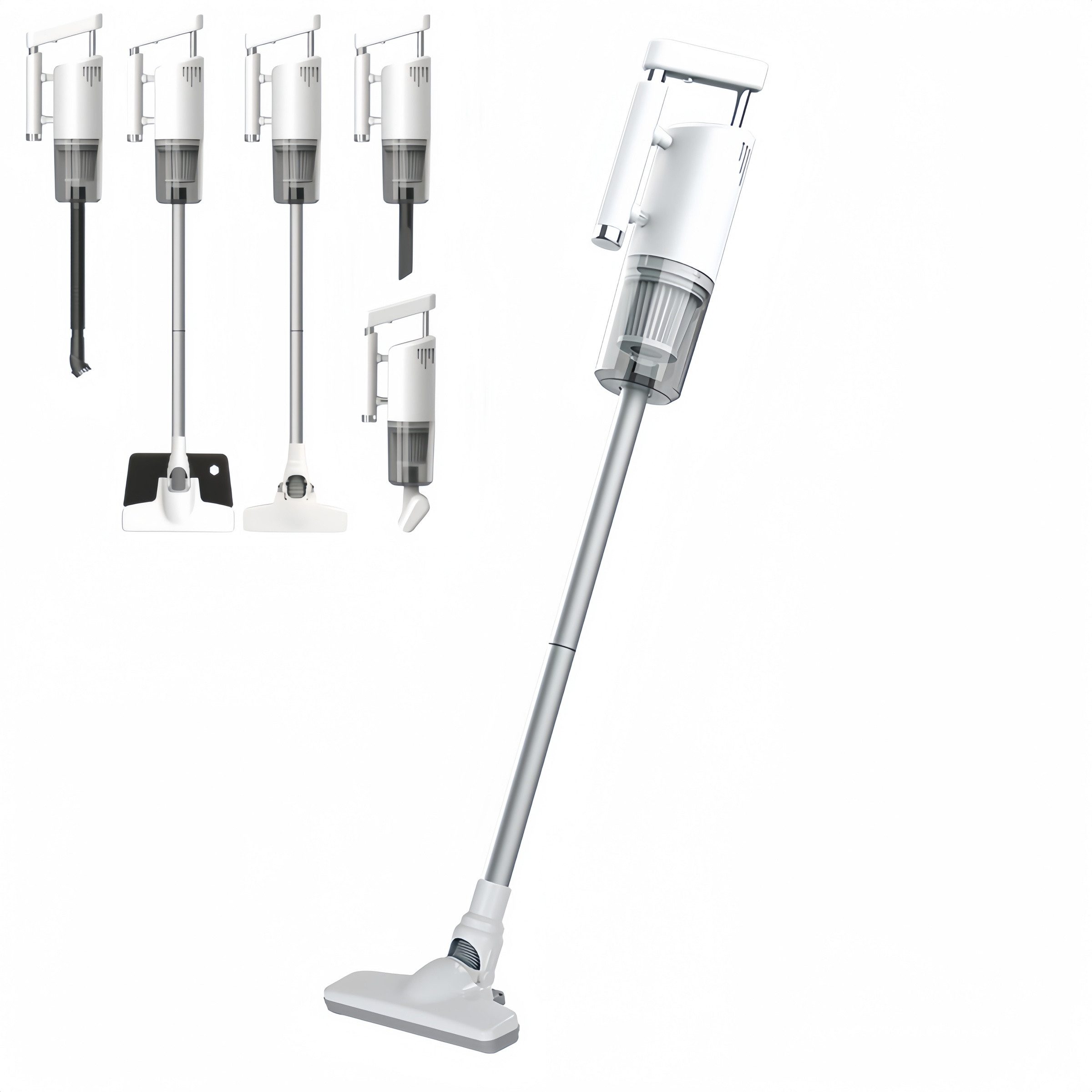 INSE Stielstaubsauger X56-3 Kabelloser Hand- u. Bodenstaubsauger Mehr-in-1 120W Nennleistung, 120 W, beutellos, 2500mAh Akku bis 30 Min Laufzeit komplettes Zubehör für Haushalt/Auto