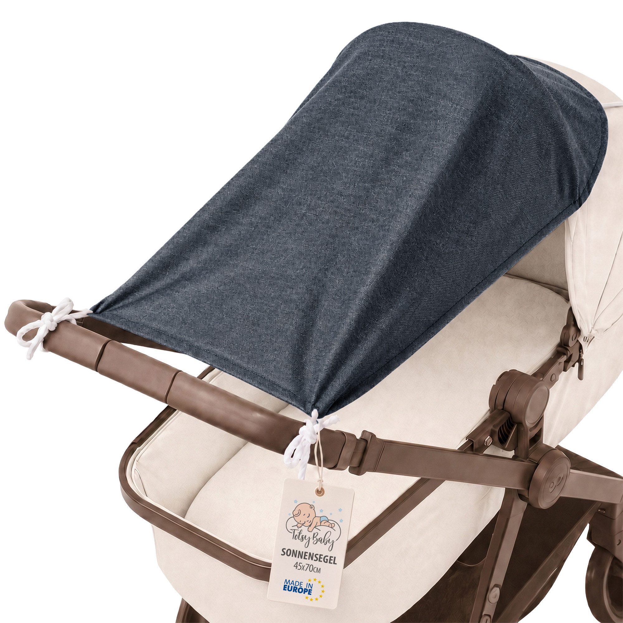 Totsy Baby Kinderwagen-Sonnenschutzhülle Sonnenschutz Kinderwagen 70x45 cm Musselin UV-Schutz faltbar EU