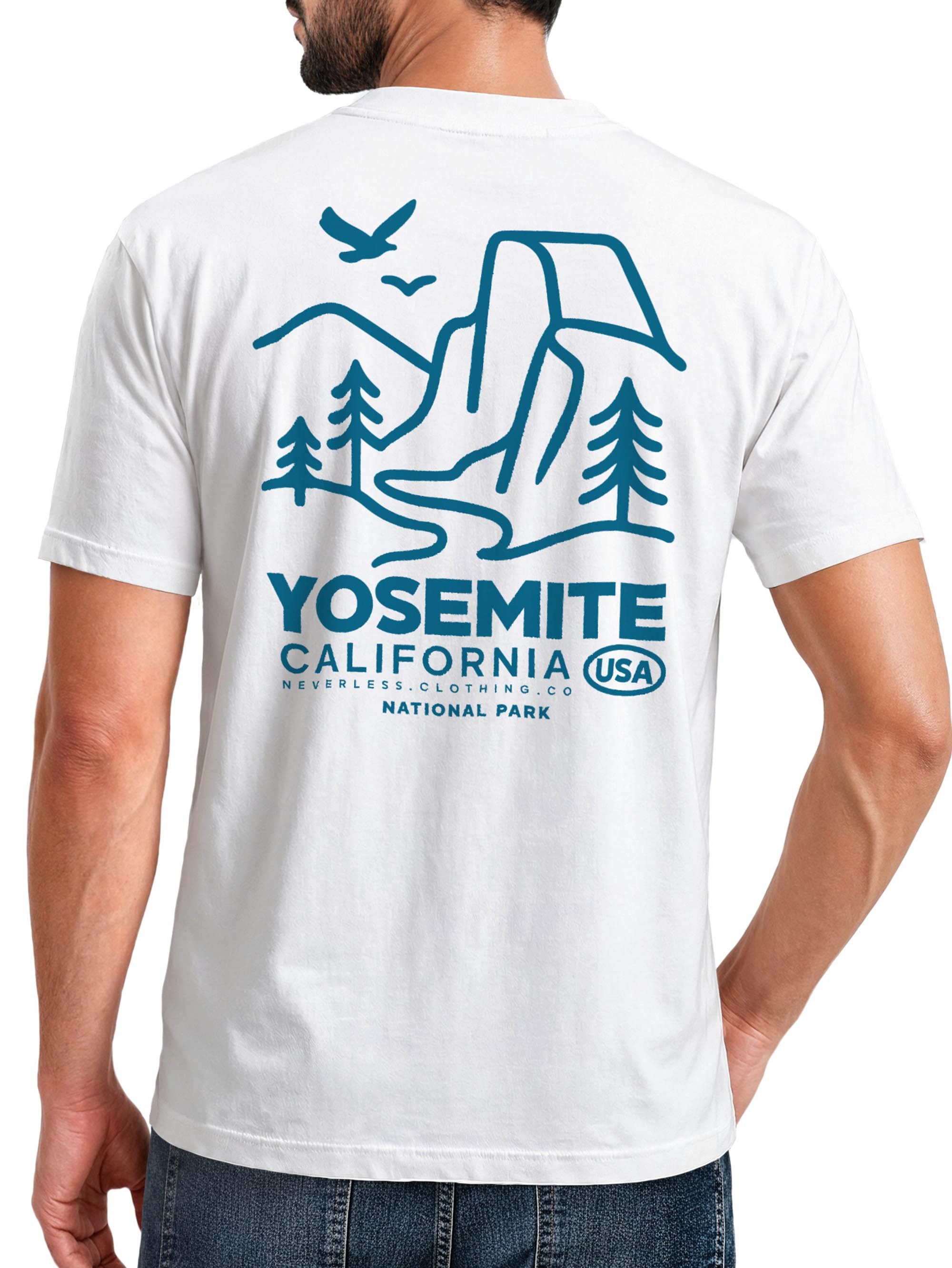 Print-Shirt Backprint T-Shirt Herren Outdoor Illustration Grafik Kalifornien