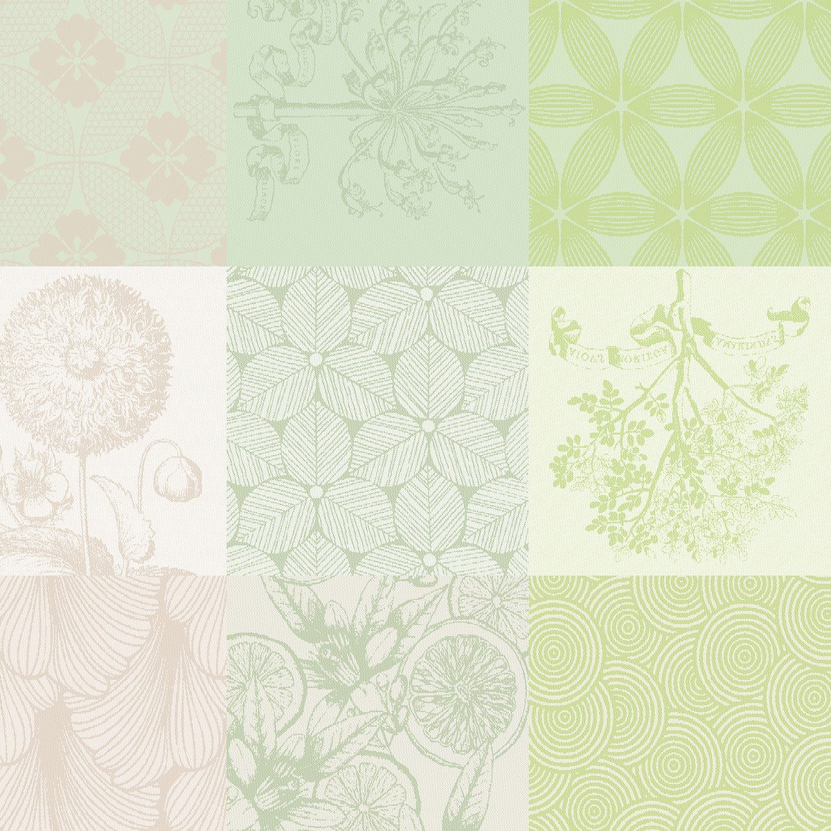 Stoffserviette Servietten (4x Set) Mille Parfums Verde 55x55 cm