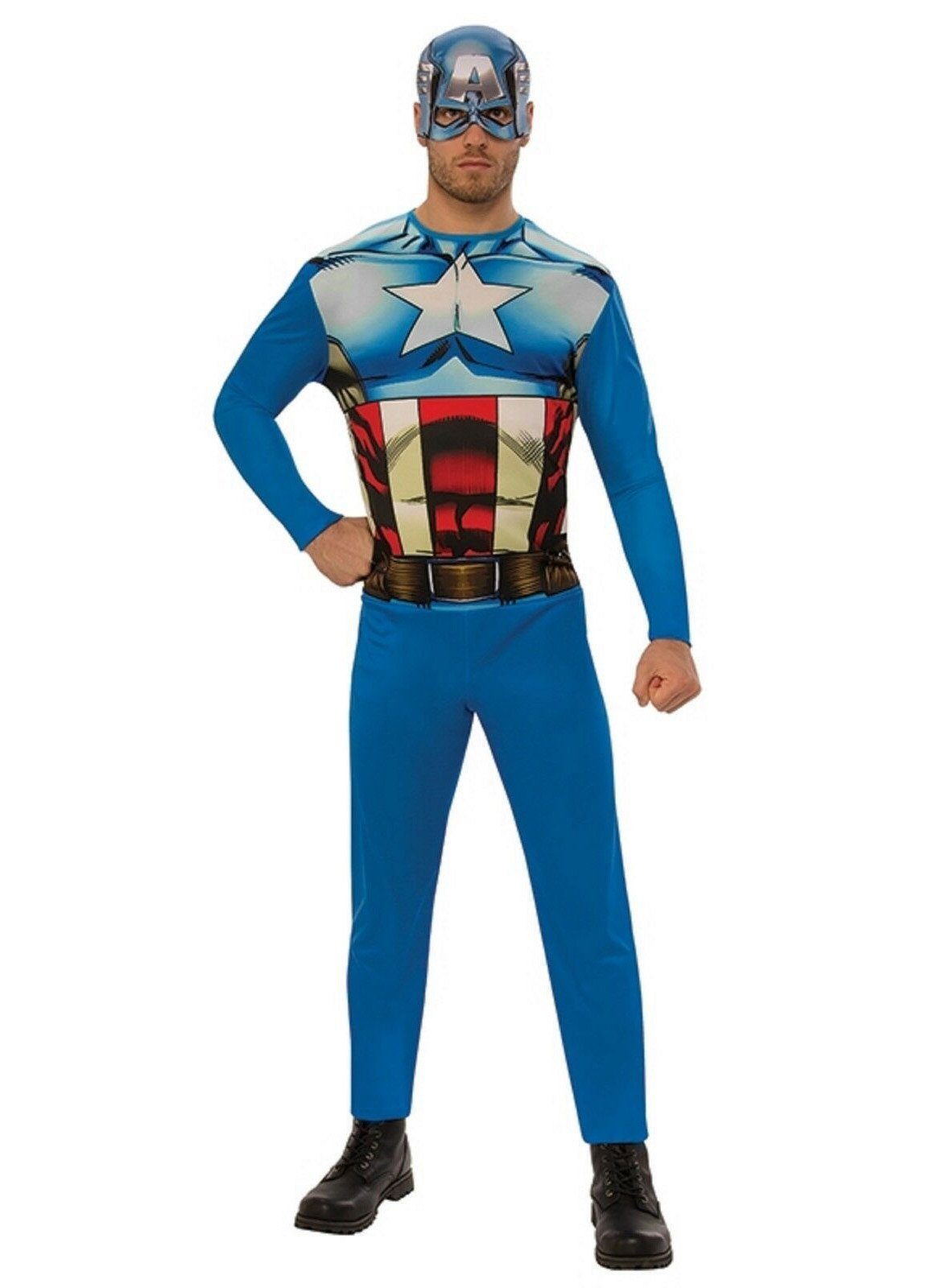 Rubie´s Kostüm Captain America Comic Kostüm, Schnell & easy verkleidet als Comic-Superheld!