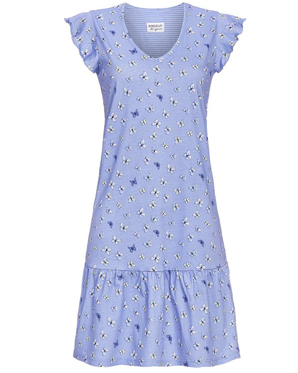 Ringella Nachthemd Kurzarm 'Butterflys' 4261017, Milky Blue