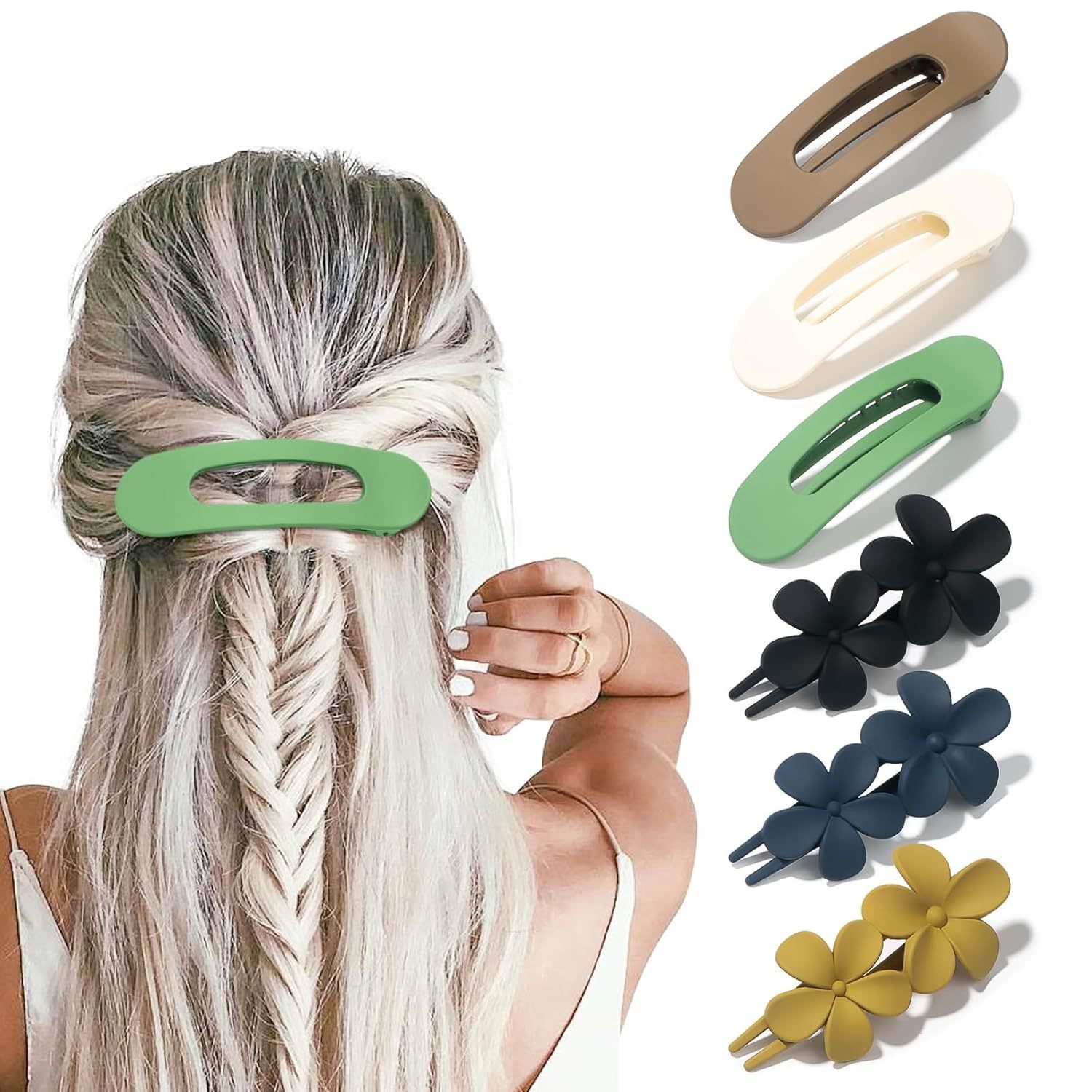Coonoor Haarklammer 6 Stück Haarspangen Groß, 11 cm Rutschfester mit Starkem Halt, 6-tlg., Haarklammern Haarstyling-Zubehör für Damen Mädchen