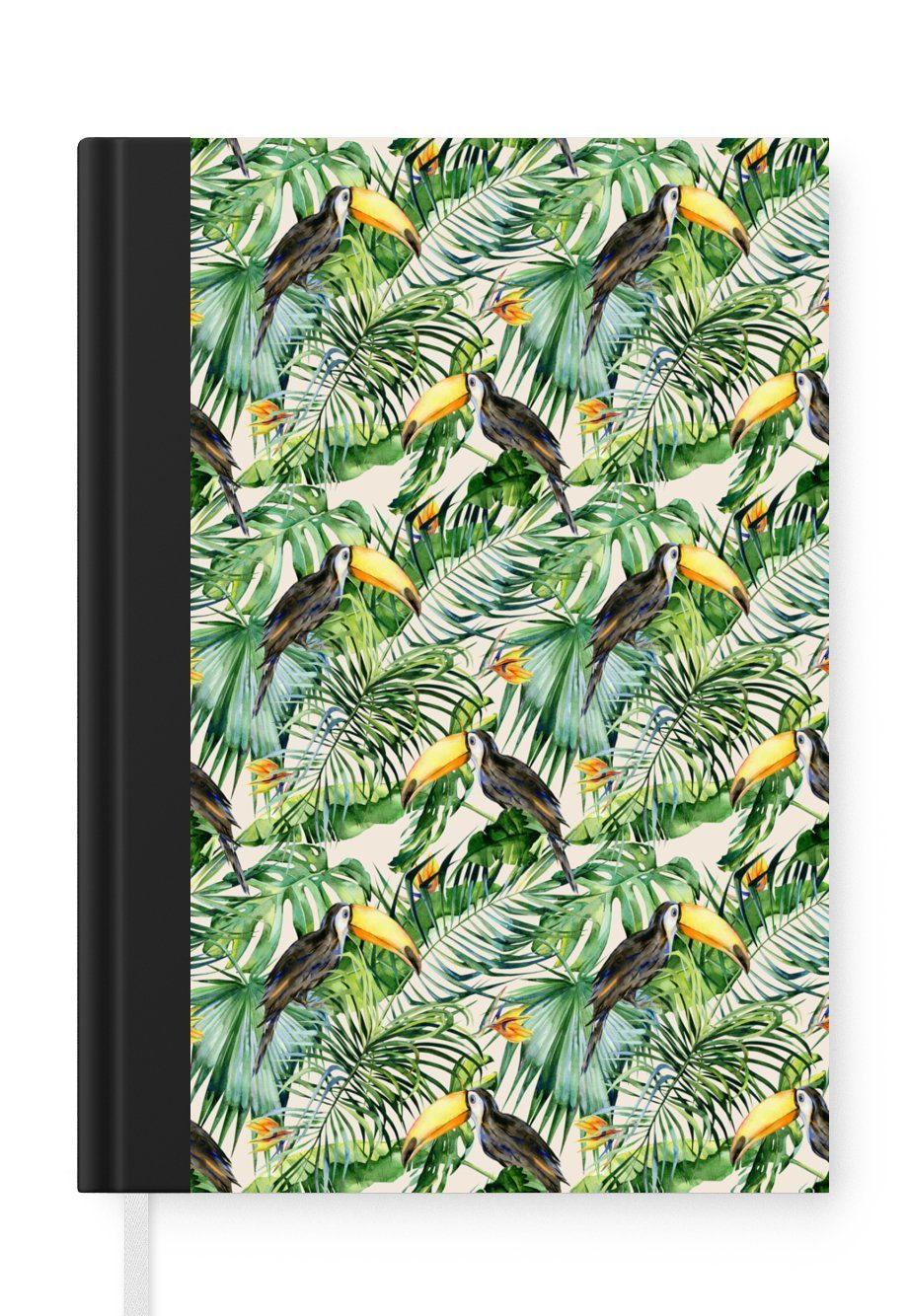 MuchoWow Notizbuch Paradiesvogelpflanze - Tukan - Vogel, Journal, Merkzettel, Tagebuch, Notizheft, A5, 98 Seiten, Haushaltsbuch | Notizbücher