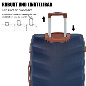 Flieks Hartschalen-Trolley, 4 Rollen, Koffer Handgepäck Trolley Reisekoffer, Erweiterung, TSA-Schloss