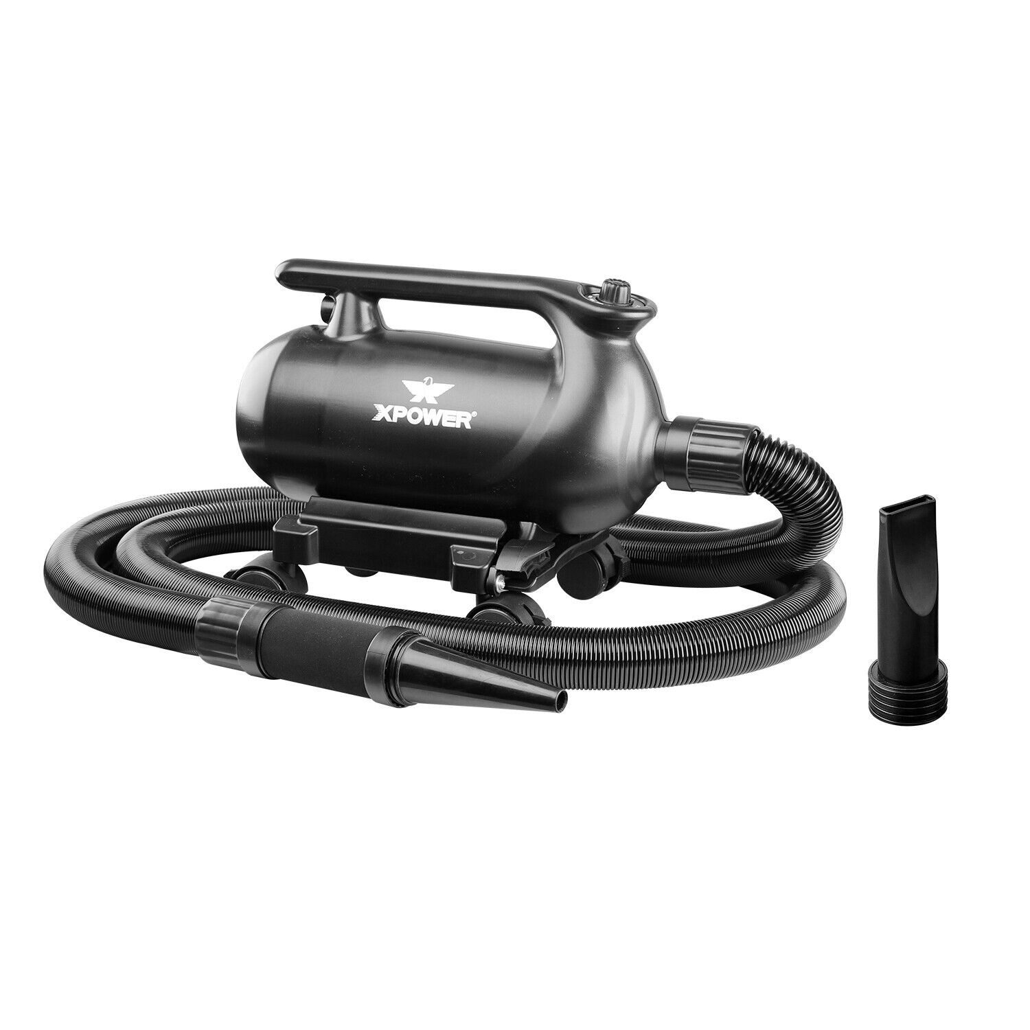 XPOWER Handstaubsauger A-16 Autotrockner Gebläse Autotrocknergebläse & mobilen Lenkrollen, 2200 W, Gebläse Autoanbautrockner, Flexibler Schlauch und Handschutz, selbstexpandierender 30ft Schlauch