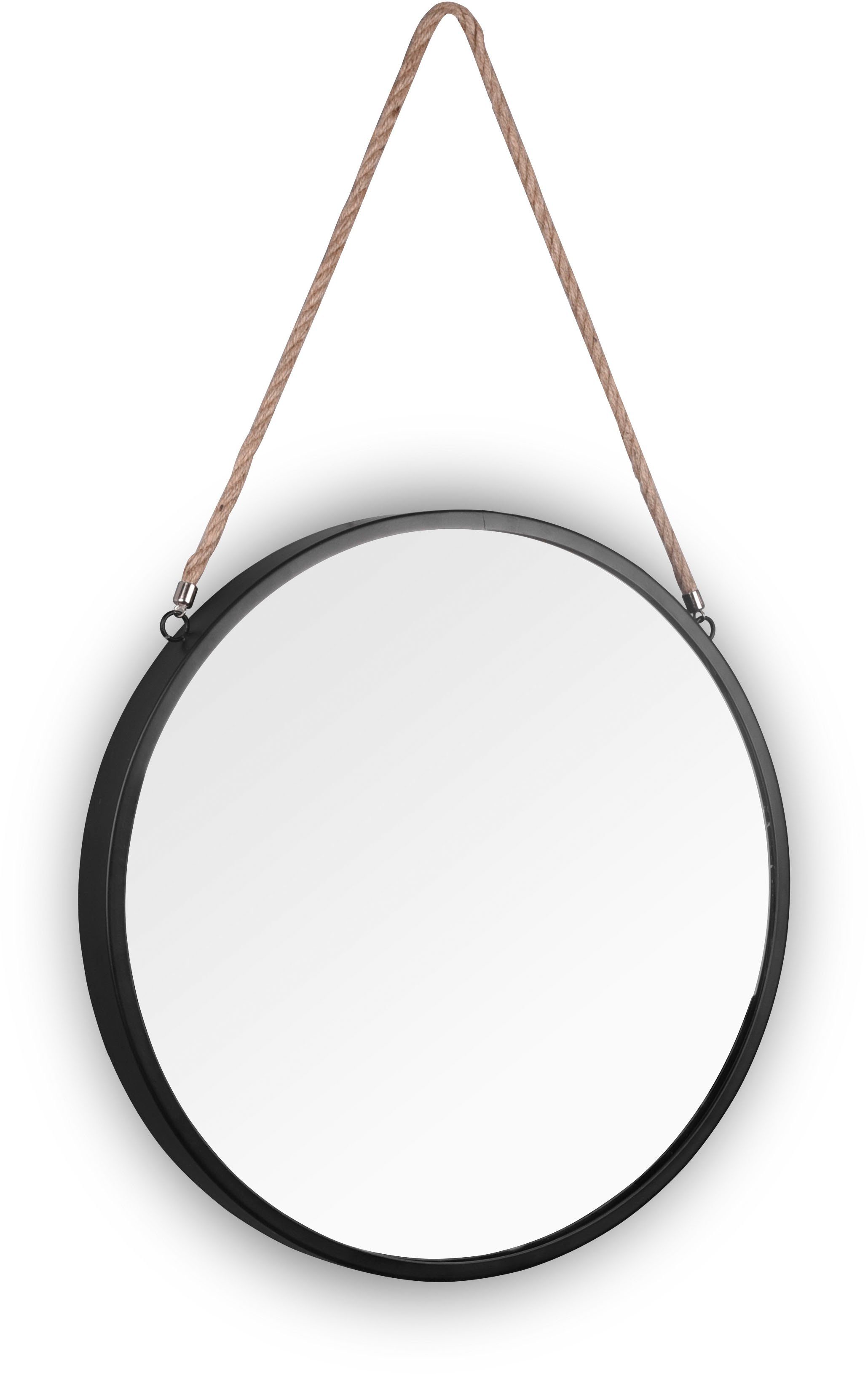 MIRRORS AND MORE Dekospiegel Taira (1-St), Wandspiegel Ø 40 cm, lackiertes Metall mit Kordelband. Reduzierter Preis € 34,90. Unverbindliche Preisempfehlung € 48,99