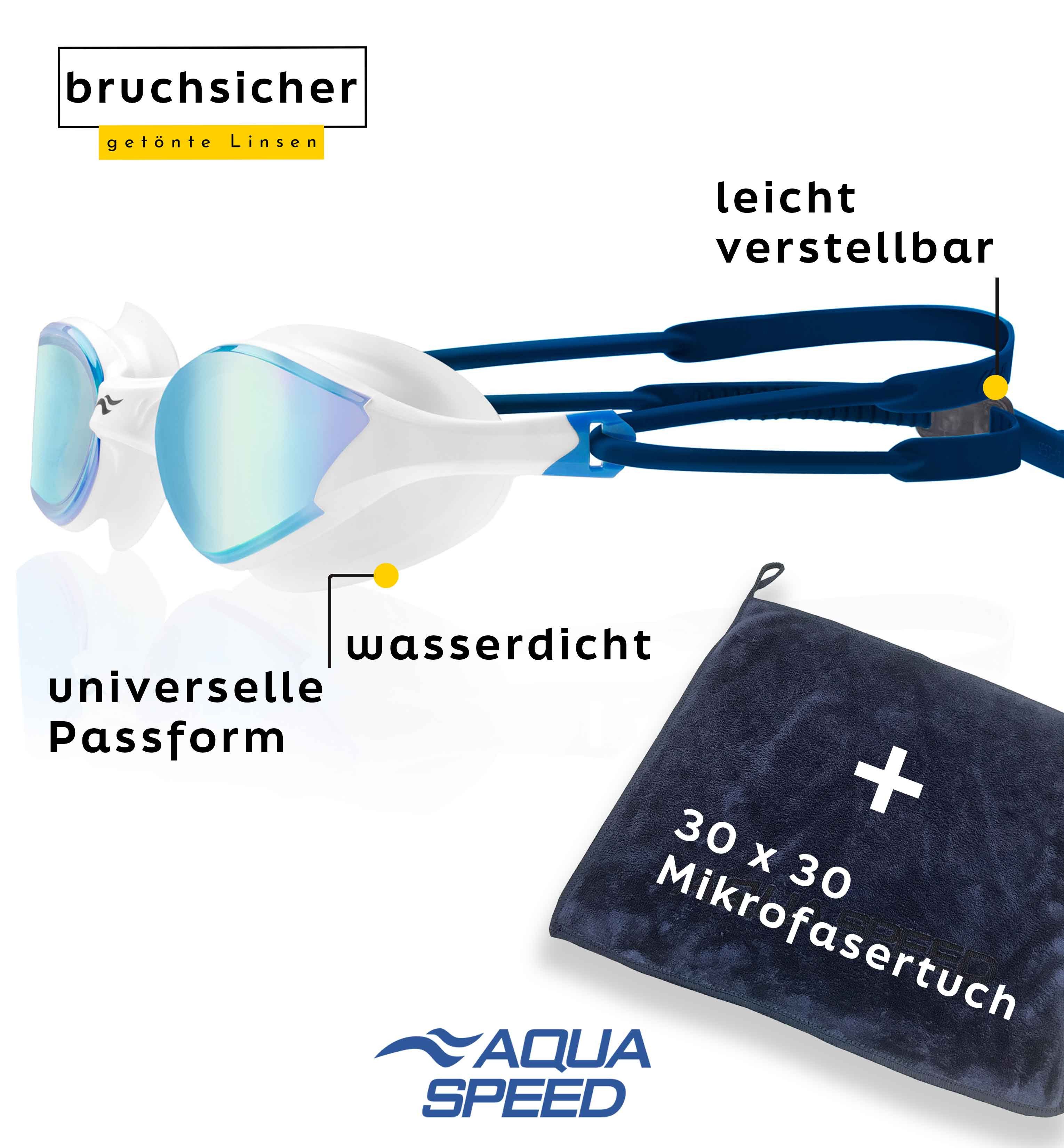 Aqua Speed Schwimmbrille Vortex Wassersportbrille verspiegelt blau – Antibeschlag & Grip, (Für vielseitigen Einsatz im Hallenbad & Freizeitbereich), Klare Sicht dank Beschlagschutz – ideal für Einsteiger & Profis