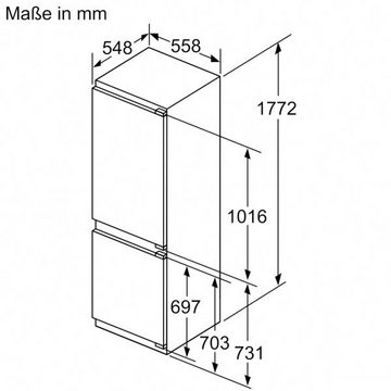 BOSCH Einbaukühlgefrierkombination Serie 6 KIN86ADD0, 177,2 cm hoch, 55,8 cm breit