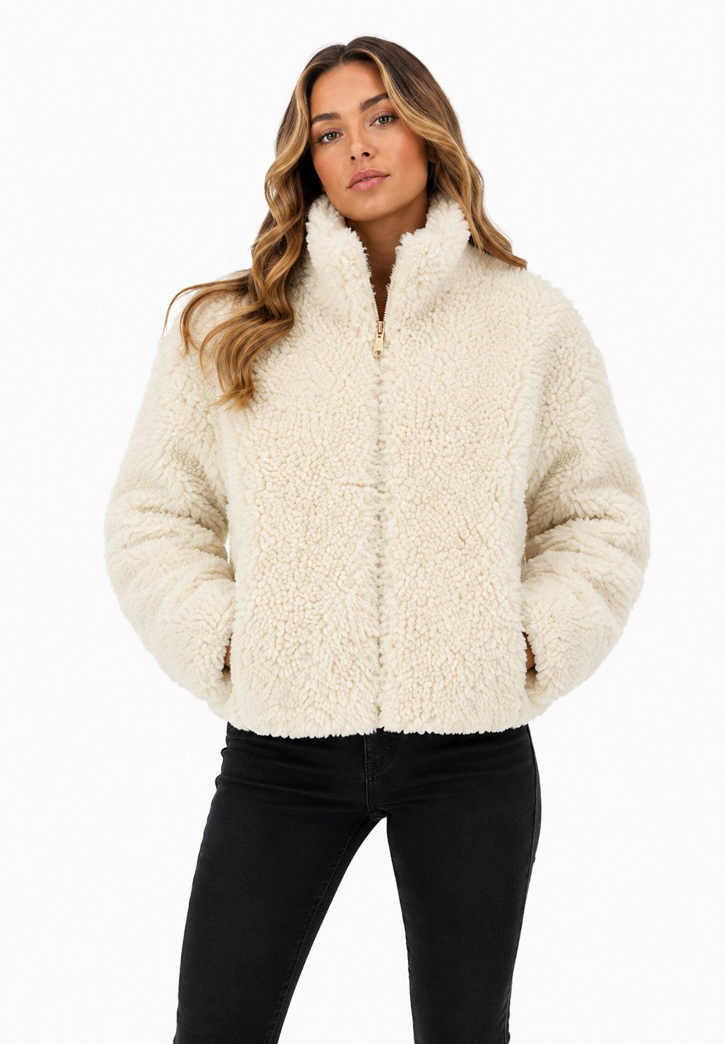 Eight2Nine Fleecejacke Eight2Nine Damen Teddyfleece Jacke Damen Herbst Winter Übergangs Jacke