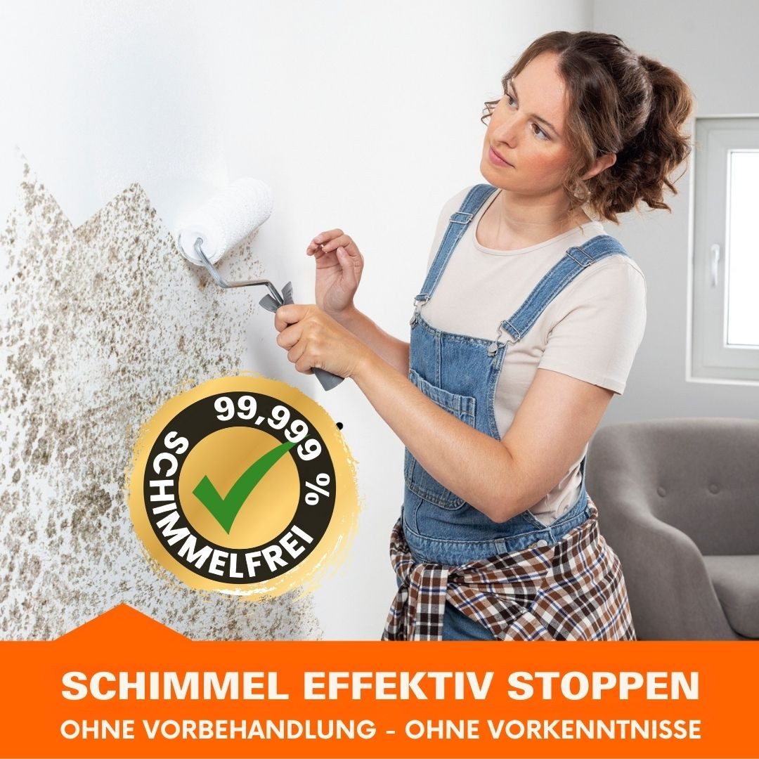 Tonis SCHIMMELSCHOCK Wandfarbe Anti-Schimmel-Farbe 4,5 Liter, Desinfizierender Schimmel-Blocker, Wandfarbe für ca. 18 m2, Schimmel sofort und zuverlässig entfernen