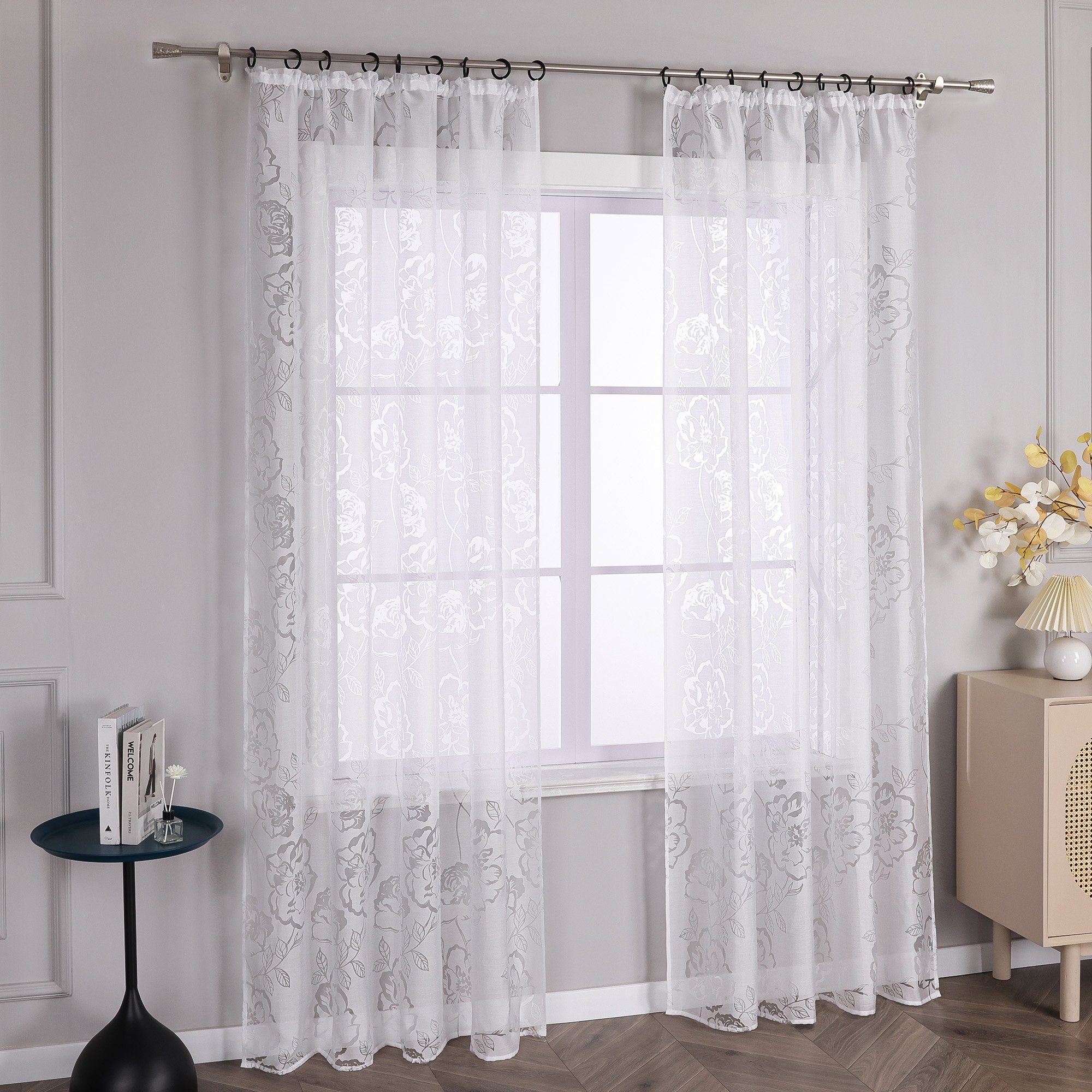 Joyswahl Gardine Ausbrenner (1 St), Kräuselband, transparent, Ausbrenner, V günstig online kaufen