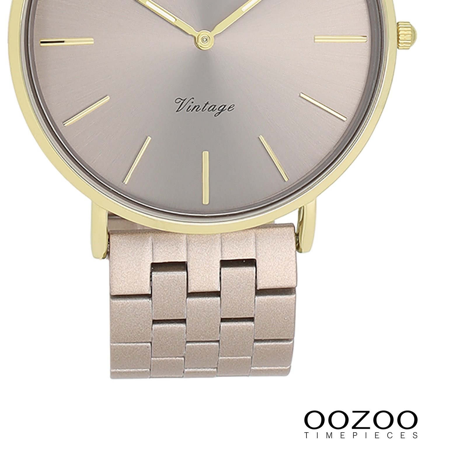 OOZOO Quarzuhr Oozoo Damen Armbanduhr OOZOO Vintage, (Analoguhr), Damenuhr rund, groß (ca. 40mm) Metallarmband, Elegant-Style