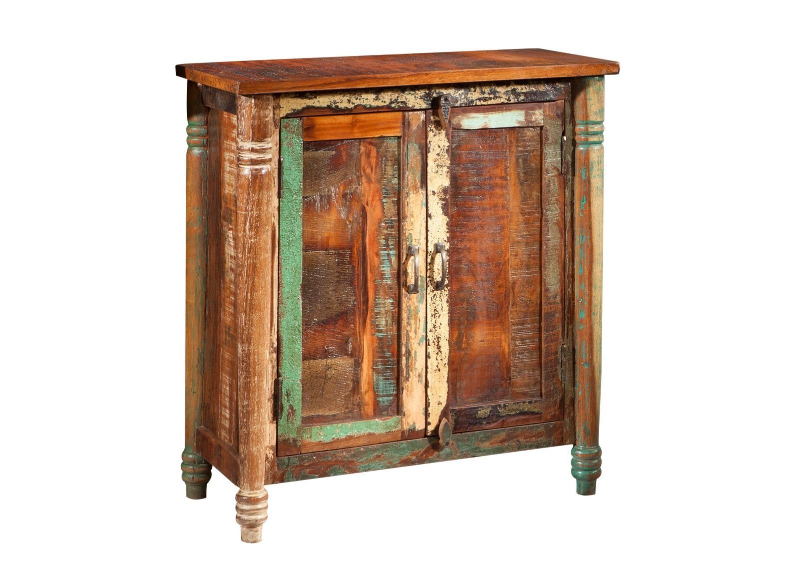 Massivmoebel24 Kommode FABLE (Massivholz), Kommode Altholz 80x42x88 mehrfarbig lackiert FABLE #02