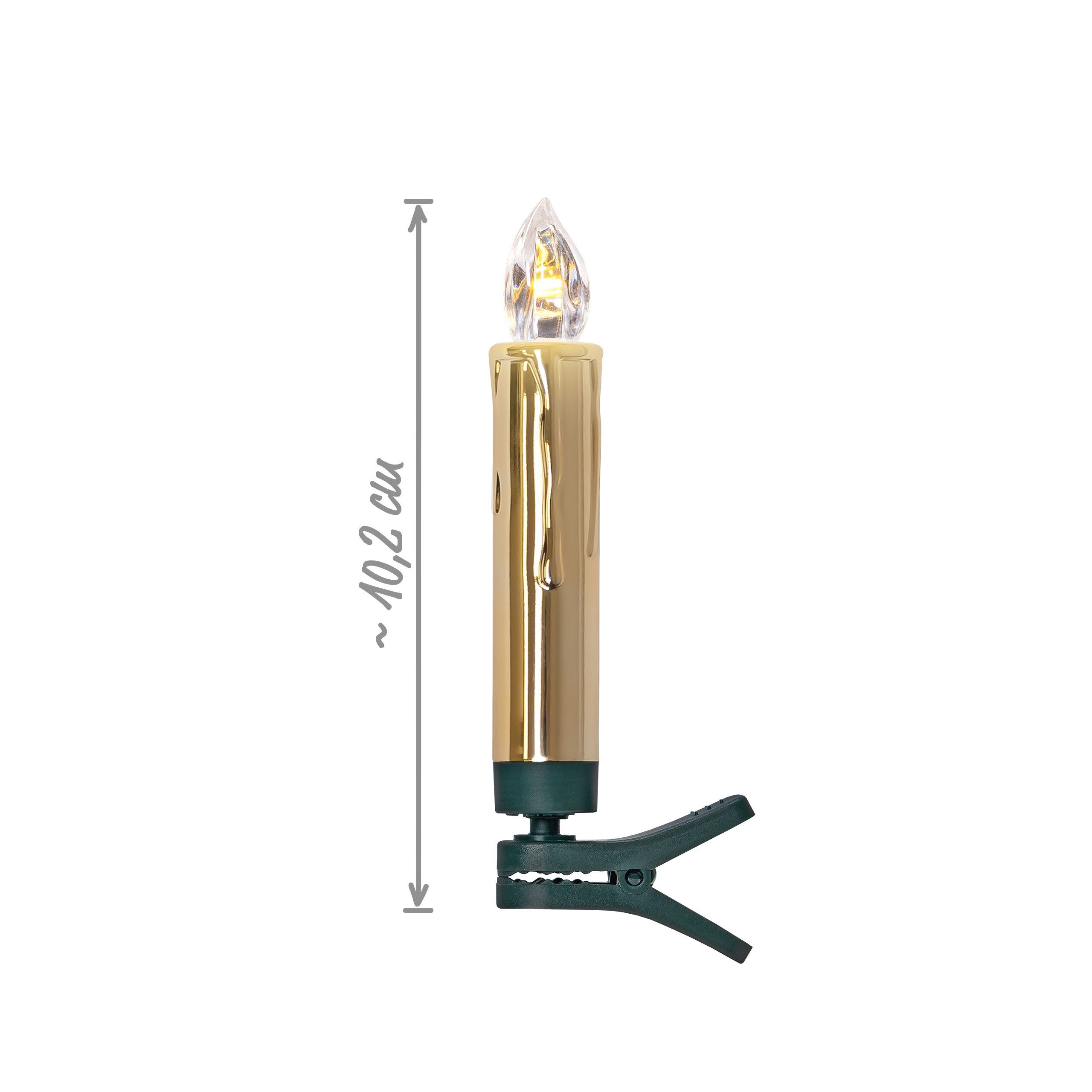 IC Winterworld LED-Christbaumkerzen 15 kabellose LED Weihnachtsbaumkerzen mit Fernbedienung, Komplett-Set, flammenlose Kerzen mit Tropfen, perfekte Alternative zur Lichterkette