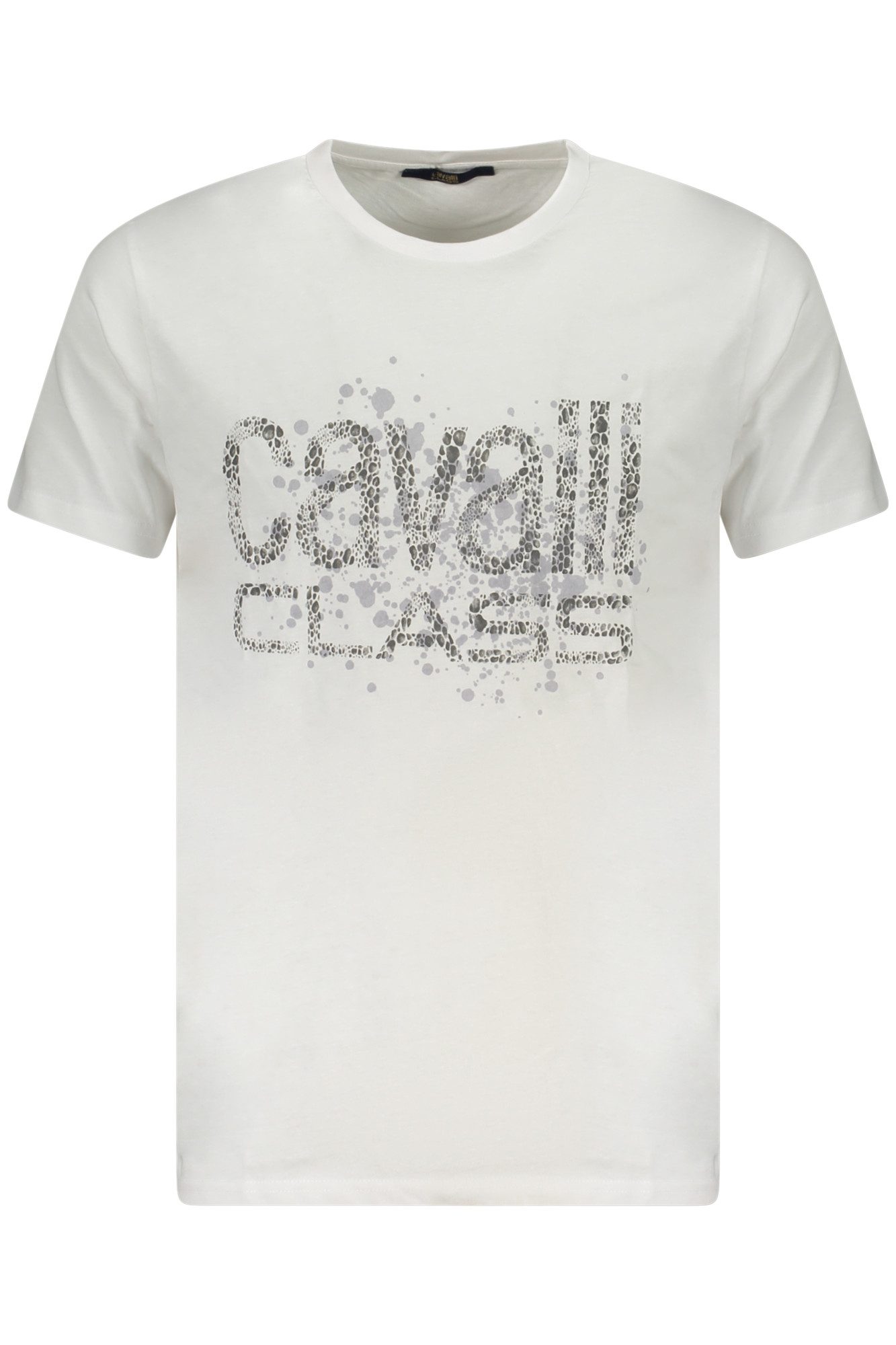 Cavalli Class T-Shirt Weißes Kurzarm-Herren-T-Shirt mit Logo und