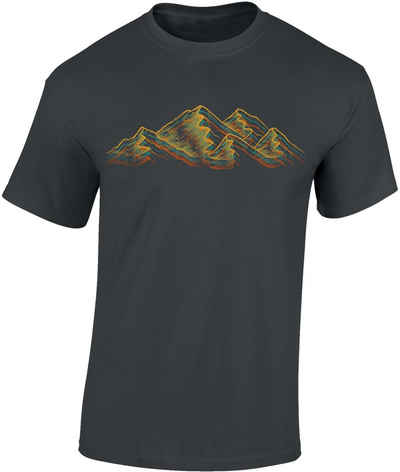 Baddery Print-Shirt Wander Shirt : Alpen - Kletter T-Shirt für Wanderfreunde - Bergsteiger hochwertiger Siebdruck, auch Übergrößen, aus Baumwolle