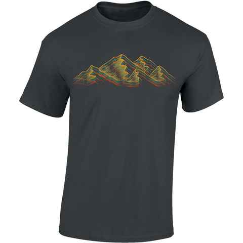 Baddery Print-Shirt Wander Shirt : Alpen - Kletter T-Shirt für Wanderfreunde - Bergsteiger, hochwertiger Siebdruck, auch Übergrößen, aus Baumwolle