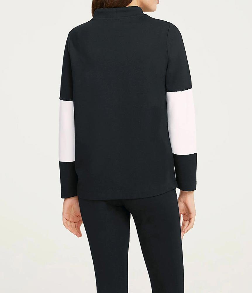 Wickelpullover schwarz-weiß Damen rick RICK Designer-Sweatshirt, cardona by CARDONA Rick