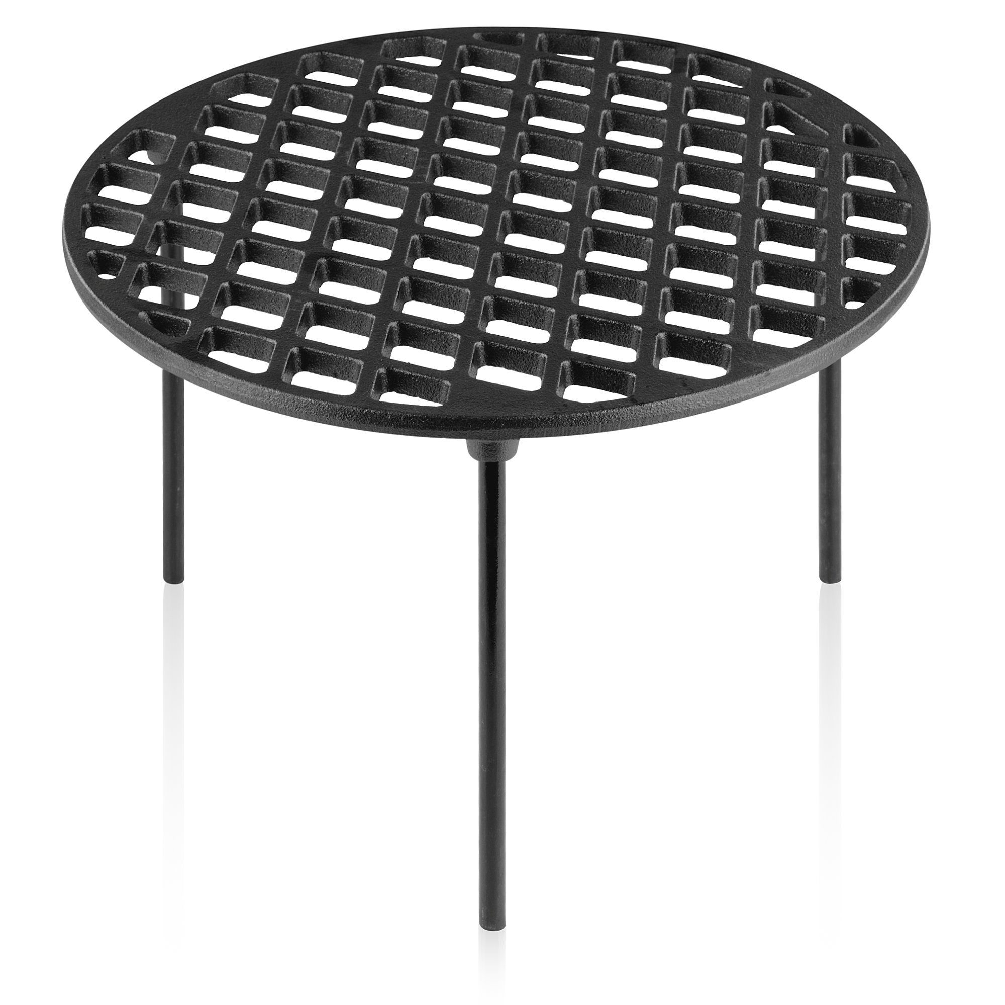 BBQ-Toro Grillrost Gusseisen Ø 30 cm mit 3 Beinen, rundes + eingebranntes Grillgitter