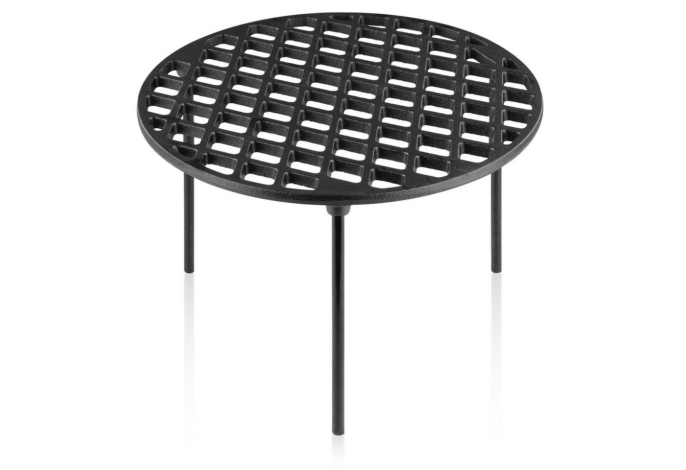 BBQ-Toro Grillrost Gusseisen Ø 30 cm mit 3 Beinen, rundes + eingebranntes Grillgitter