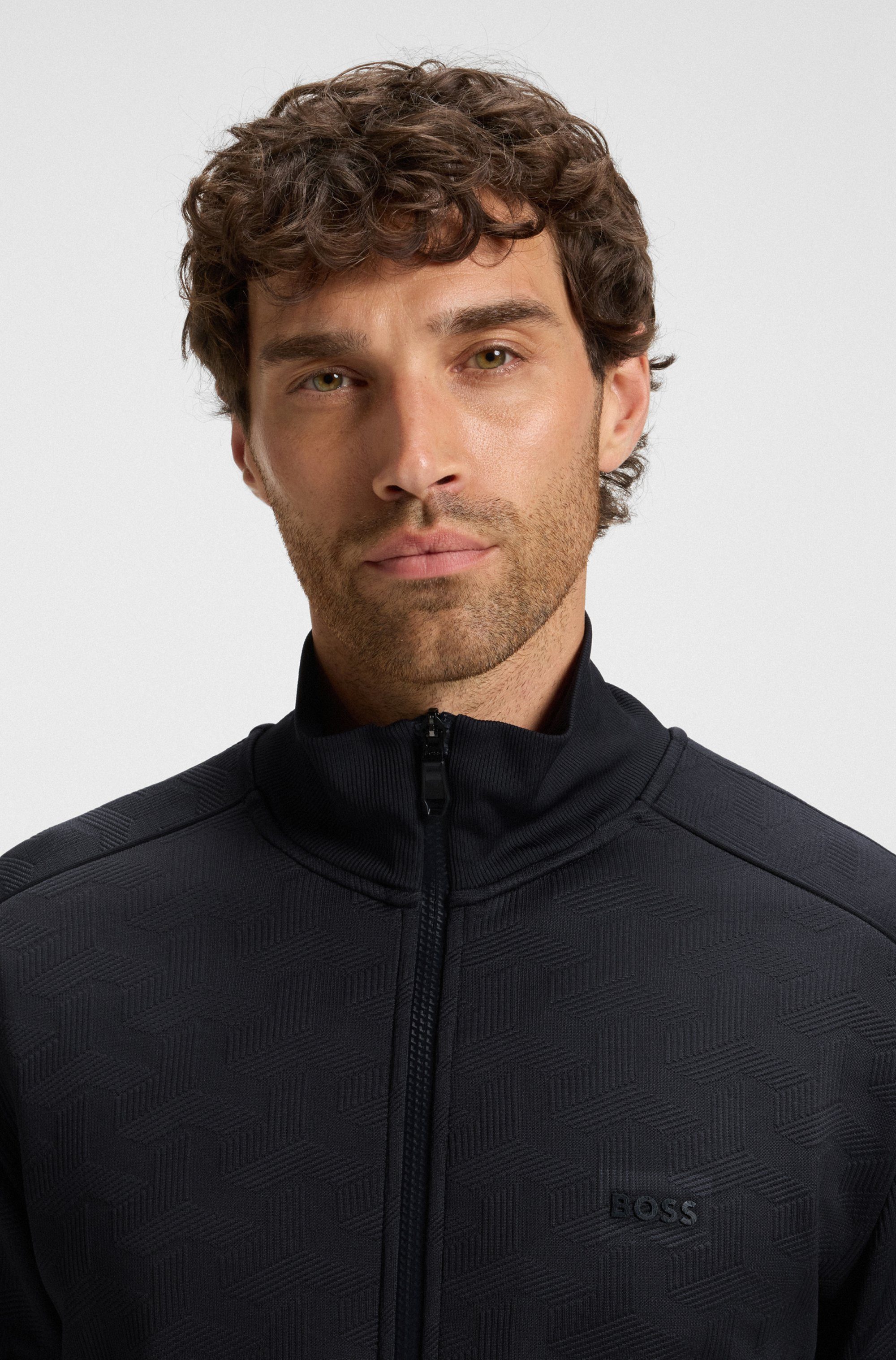 BOSS GREEN Sweatjacke Mirror Flachstrickkragen, regular günstig online kaufen