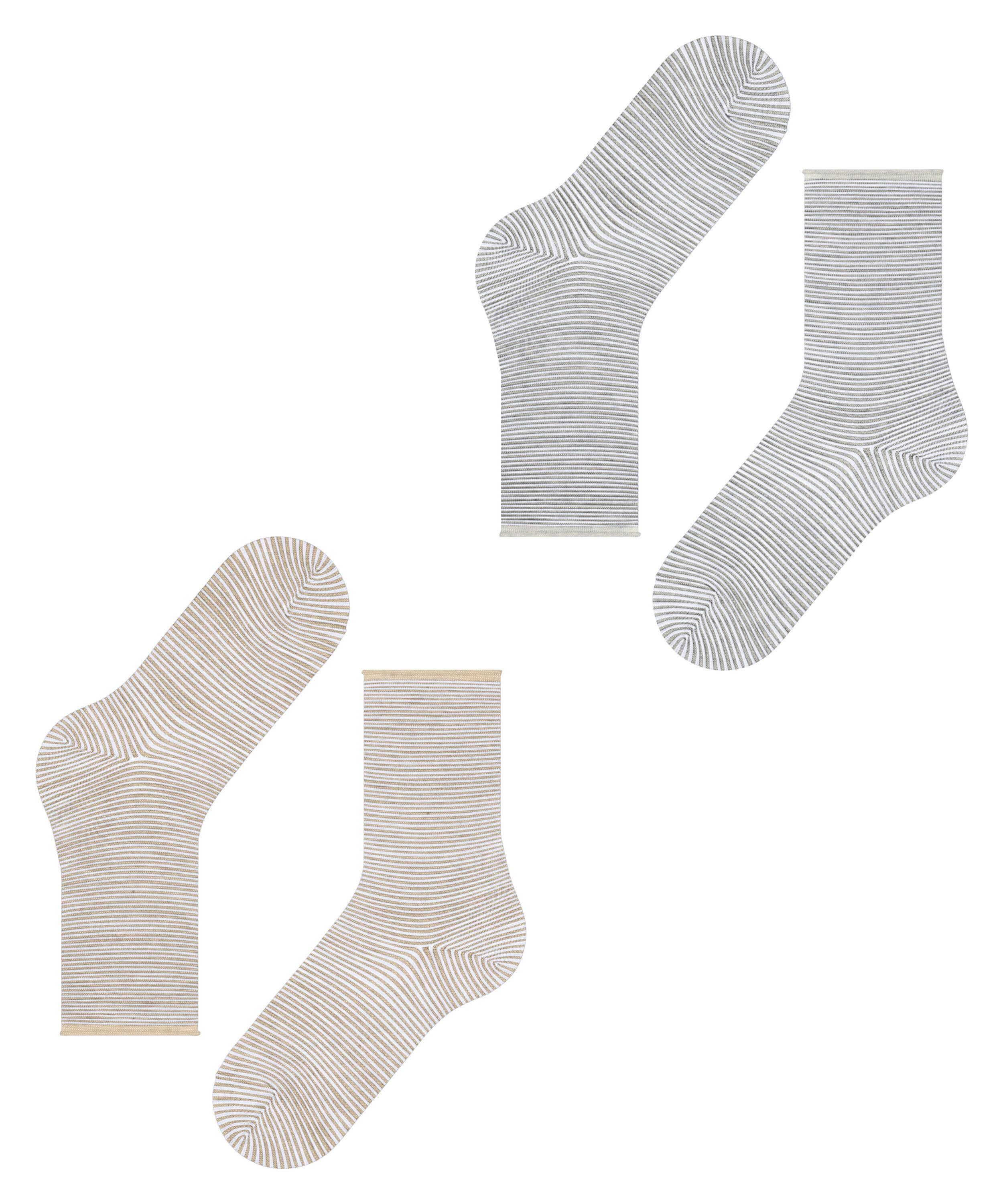 Esprit Socken Allover Stripe 2-Pack (2-Paar) aus Biobaumwolle