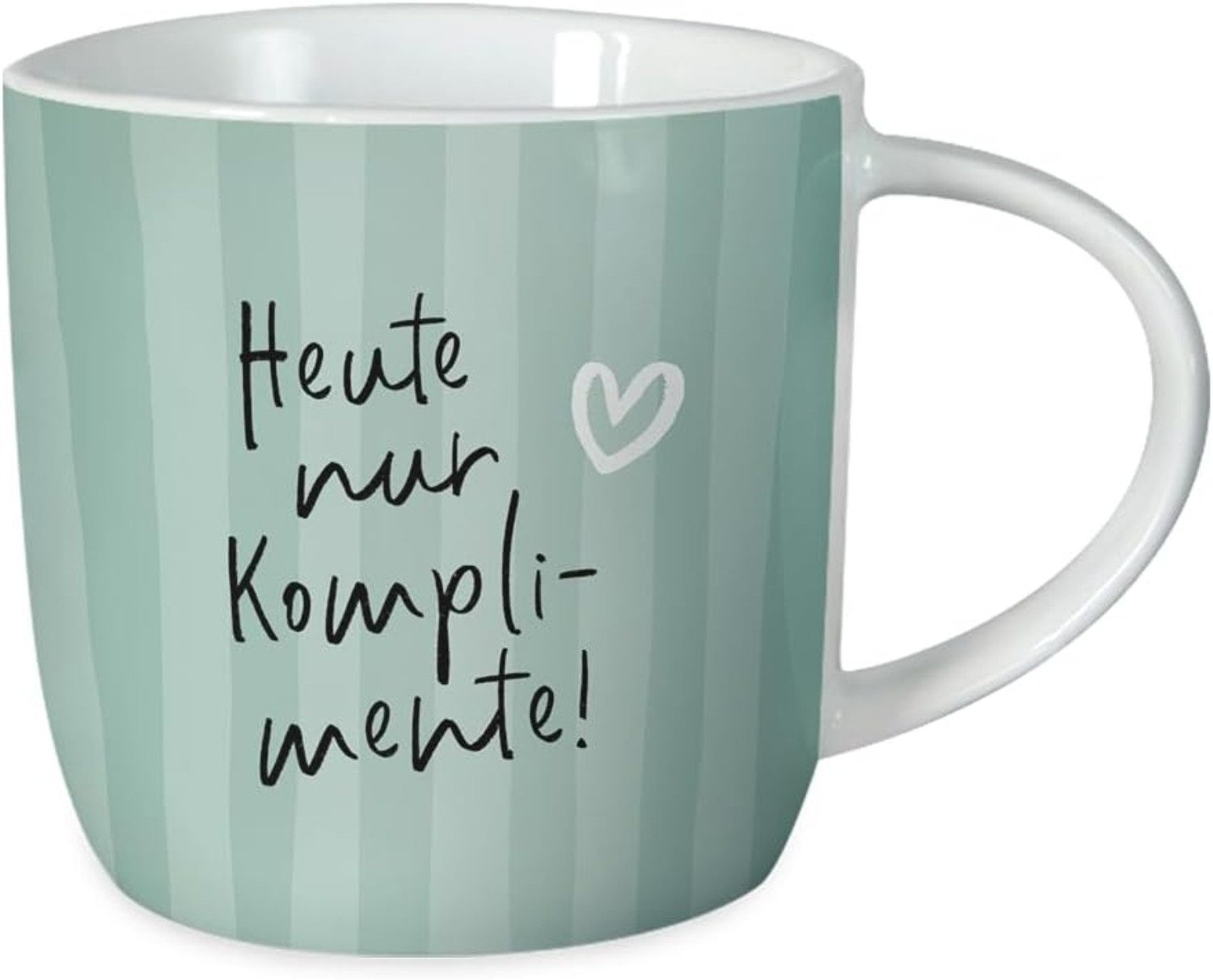 Grafik Werkstatt Tasse Grafik-Werkstatt Gute Laune Tasse, Heute nur Komplimente, Porzellan, Geeignet für die Mikrowelle und Spülmaschine
