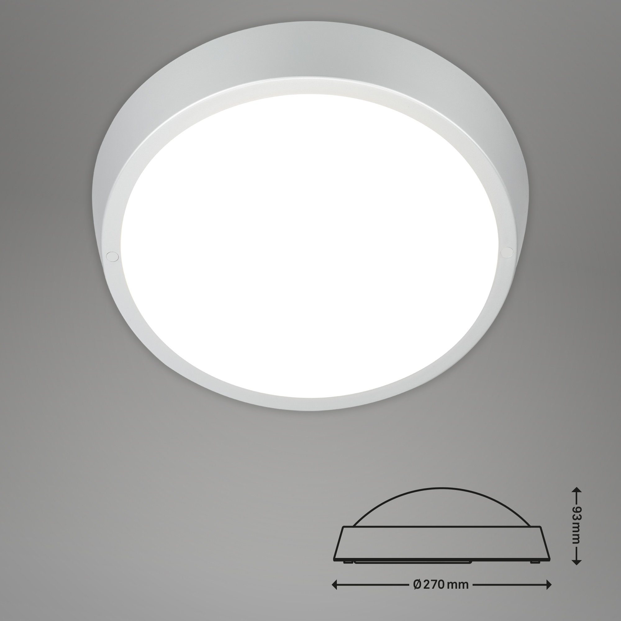 Briloner LED Leuchten LED Ø27cm fest IP44 Außen-Wandleuchte verbaut, 3018-014, Neutralweiß, Außenwandleuchte Außenleuchte 24W